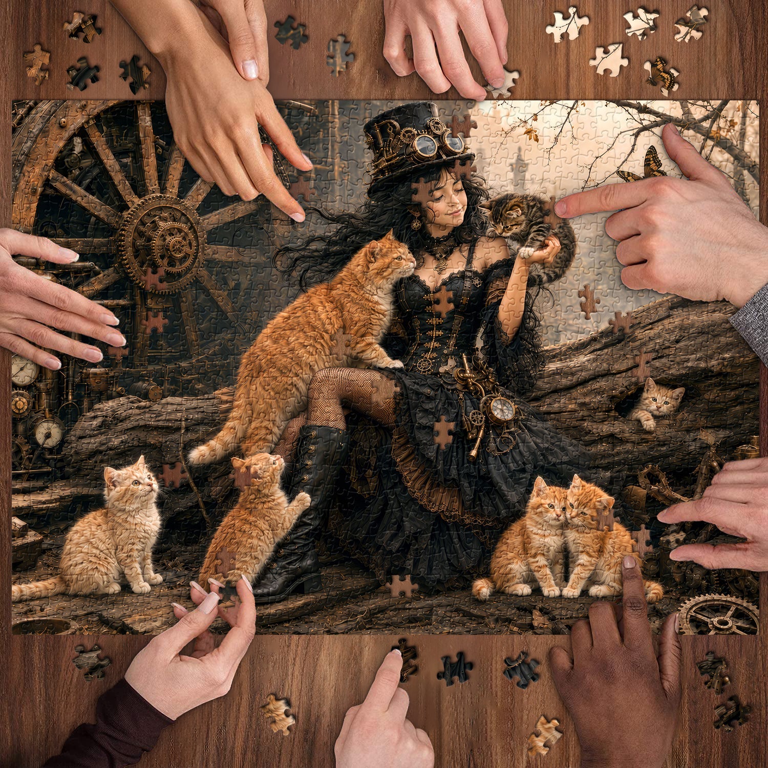 The Steampunk Cat Muse Jigsaw Puzzle 1000 Piece