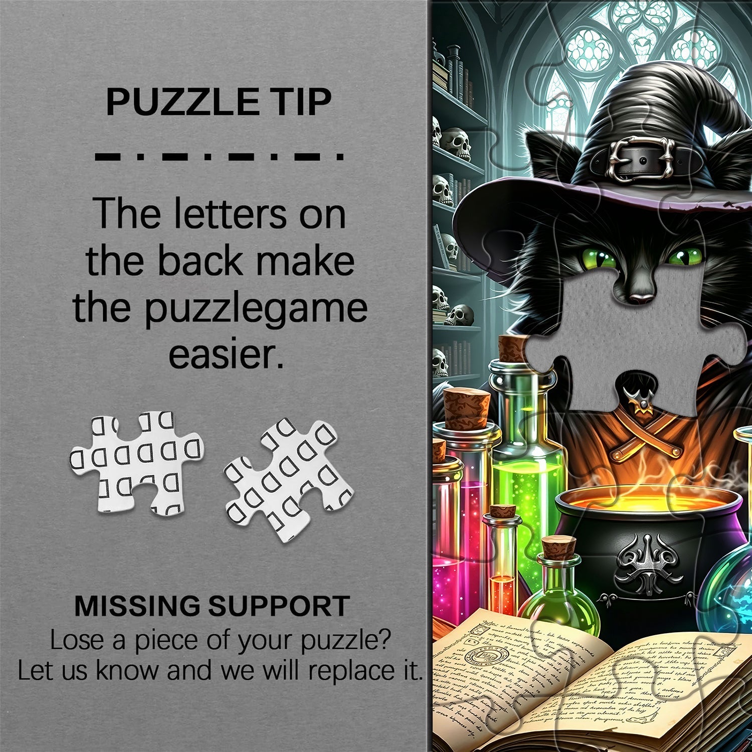 Potions Black Cat Wizard Jigsaw Puzzle 1000 Pieces