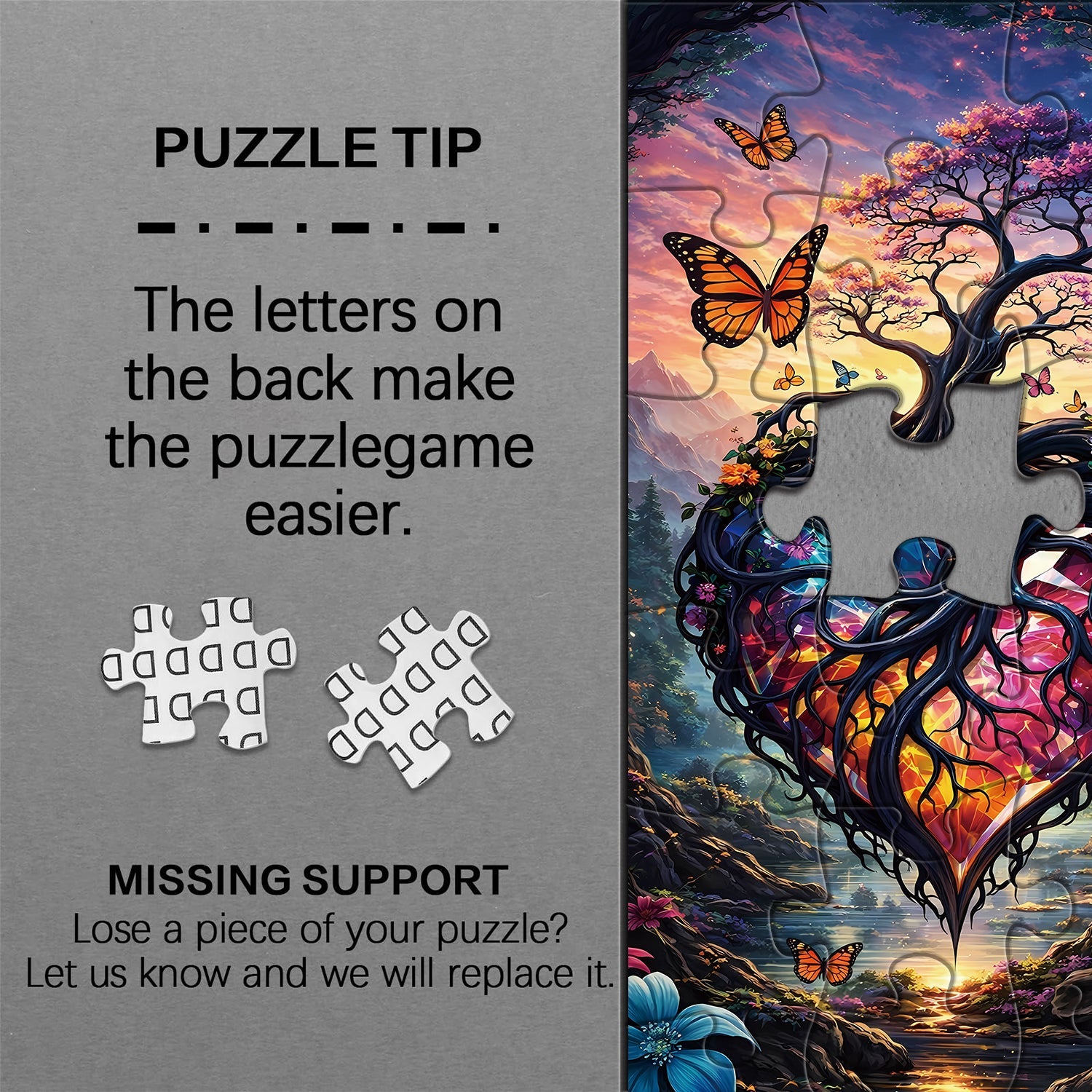 Puzzle en forme d'arbre cœur, 1000 pièces