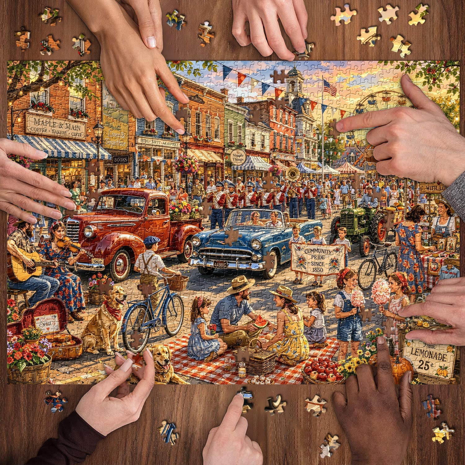 Vintage Main Street Festival Jigsaw Puzzle 1000 Piece