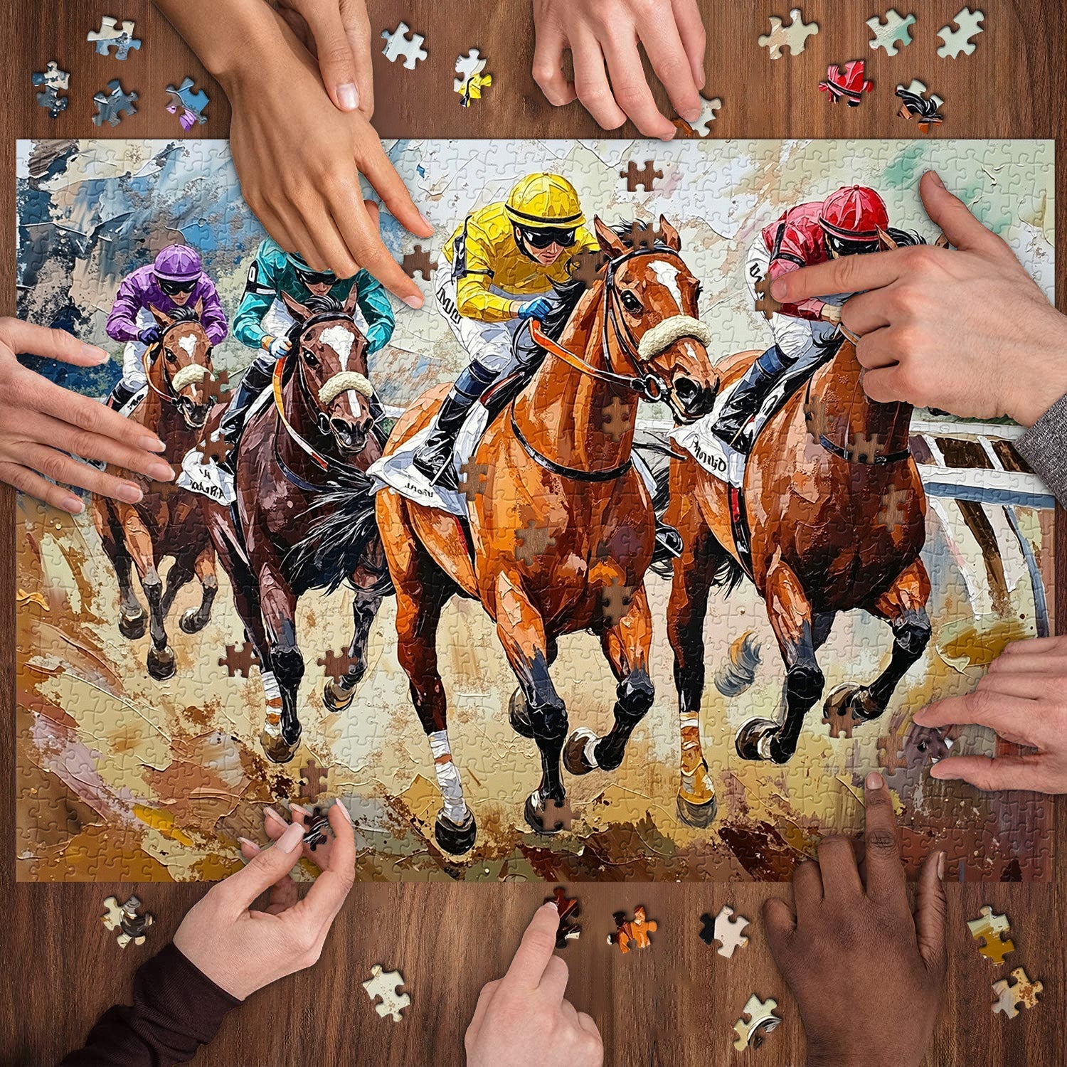 Race Horses Art Jigsaw Puzzle 1000 Piece