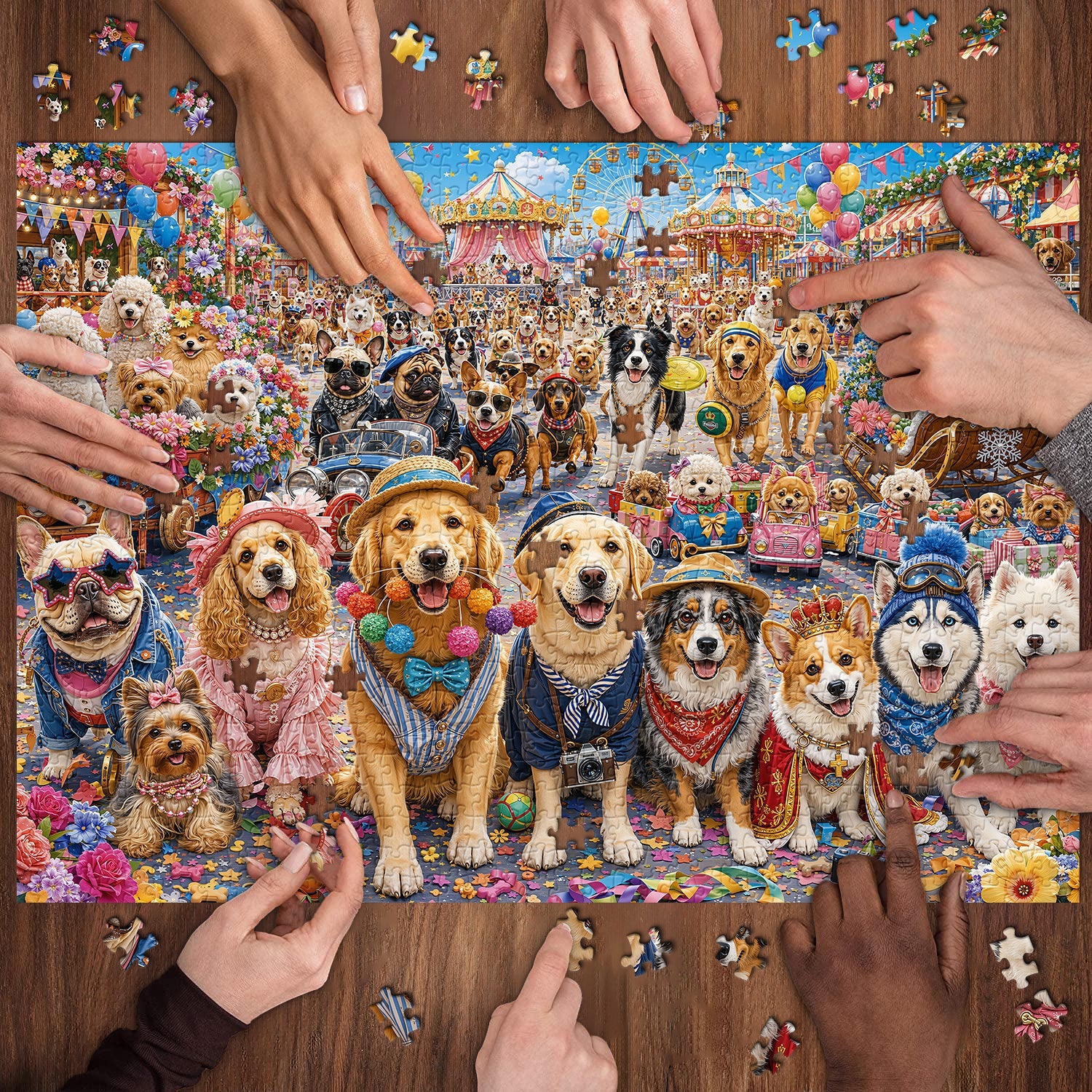 The Grand Doggy Carnival Parade Jigsaw Puzzle 1000 Piece