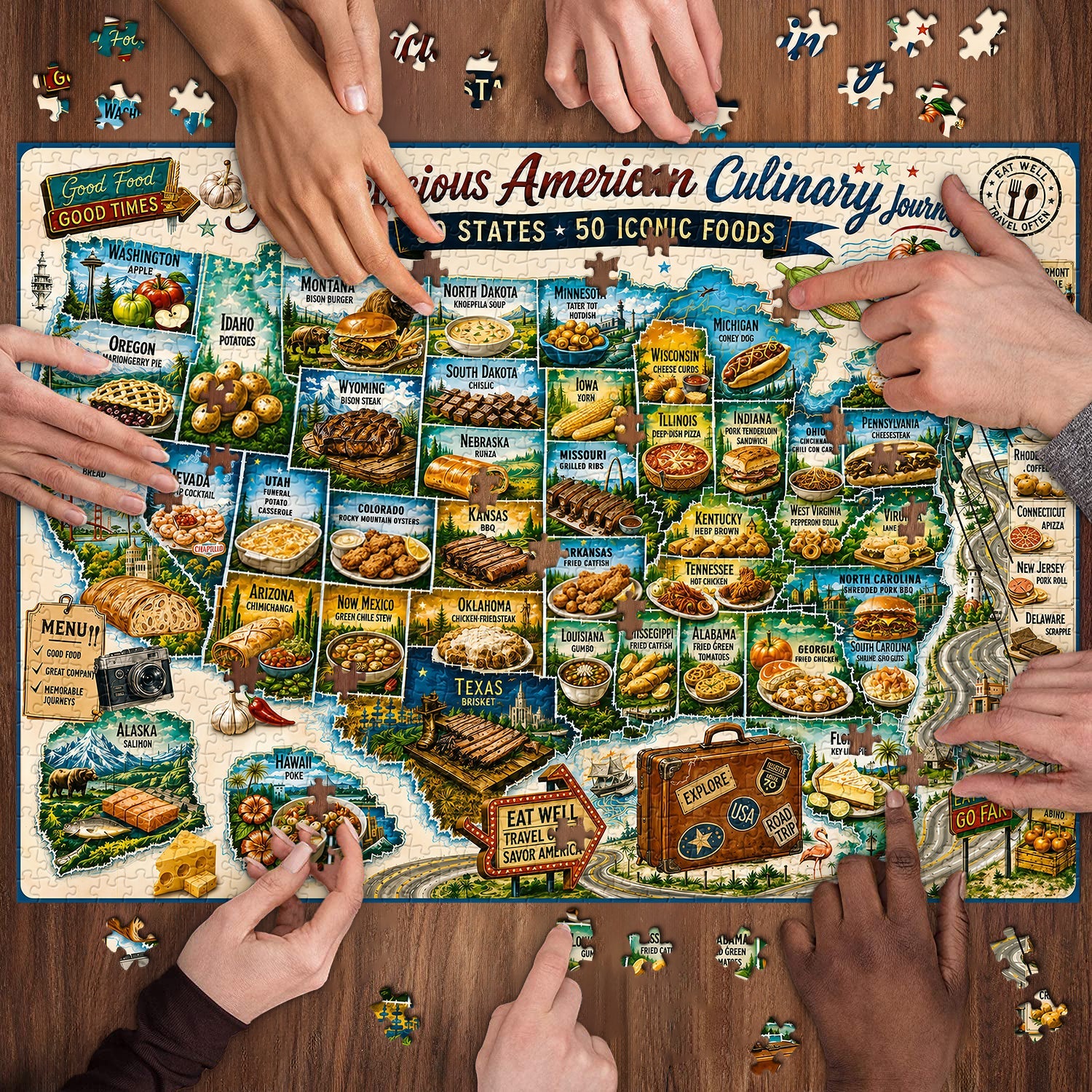 American Food Tour Jigsaw Puzzle 1000 Pieces