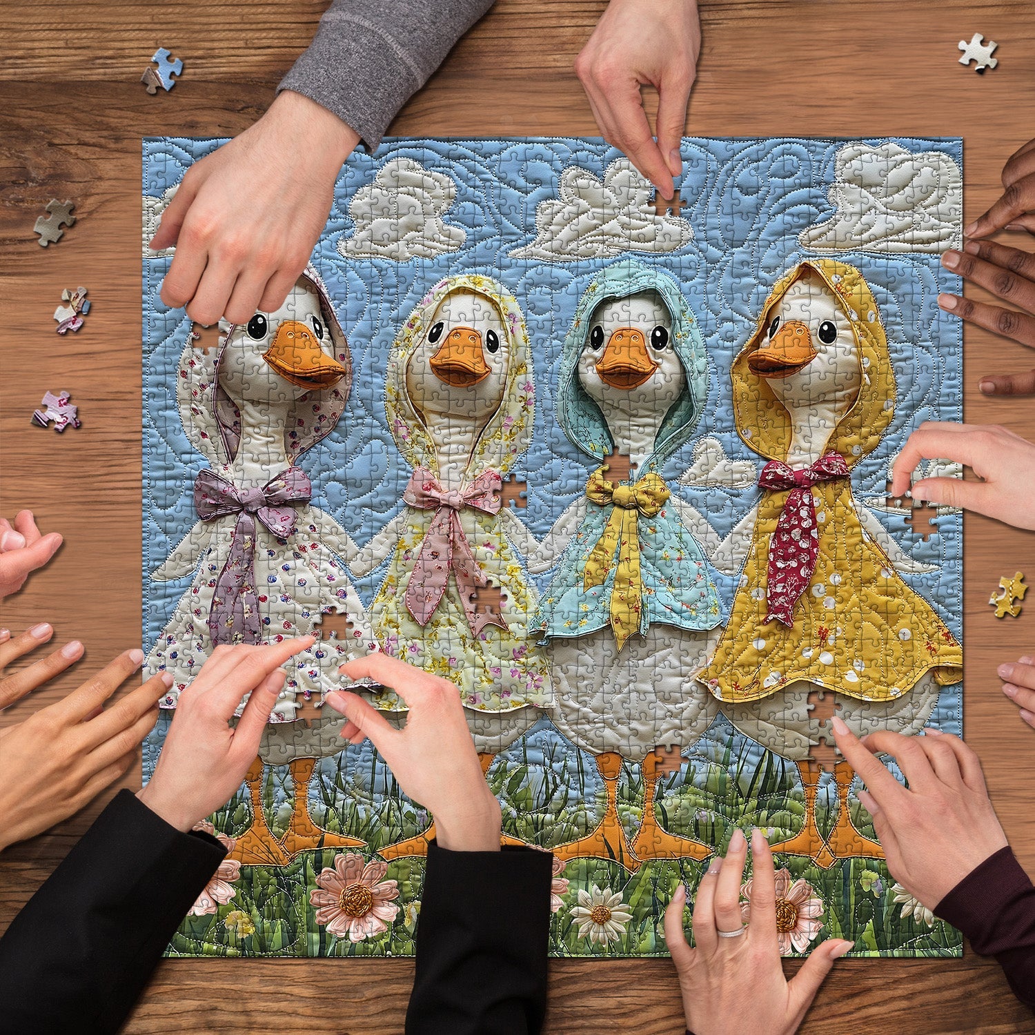 Patchwork Ducks Jigsaw Puzzle 1000 Pieces