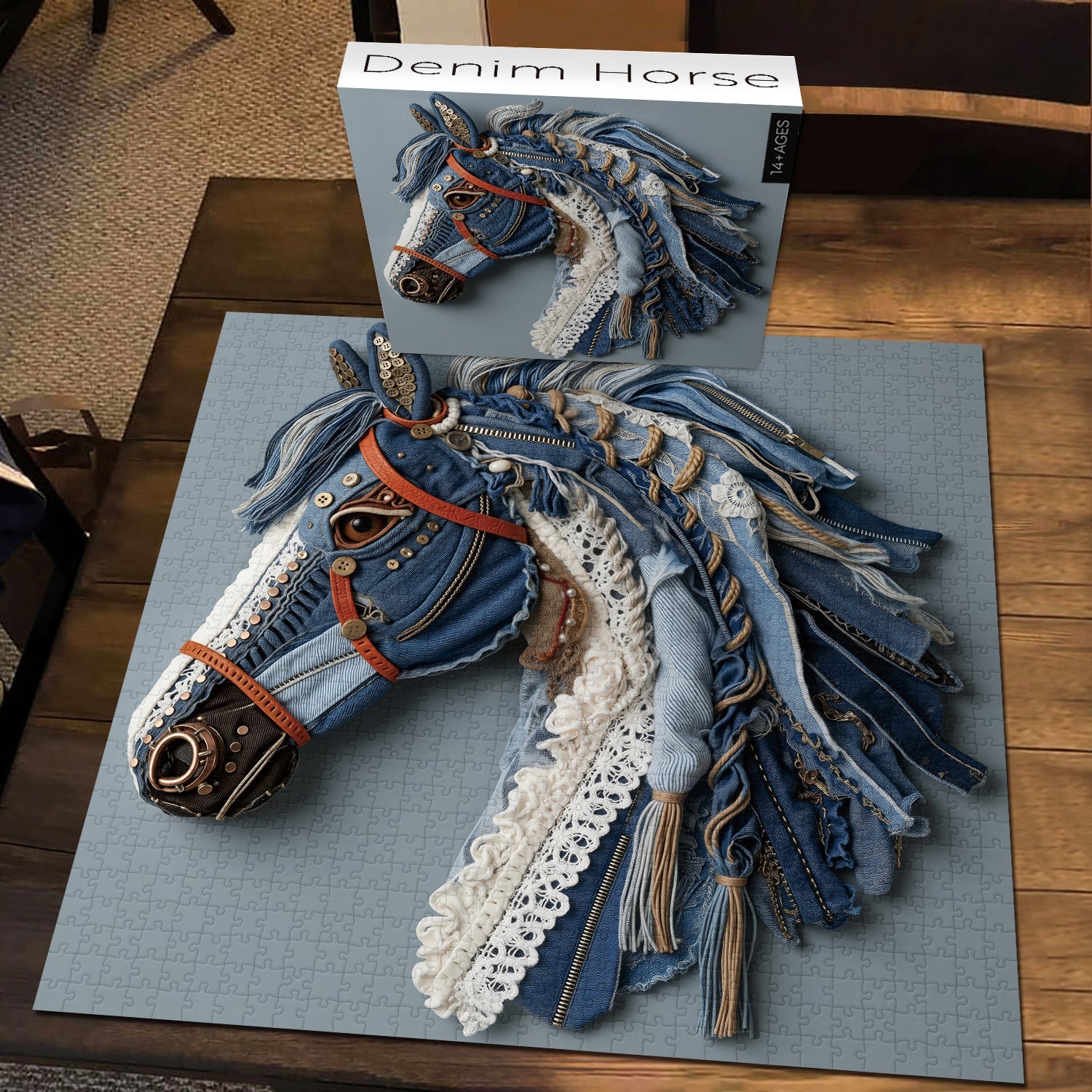 Puzzle Cheval en Denim 1000 Pièces