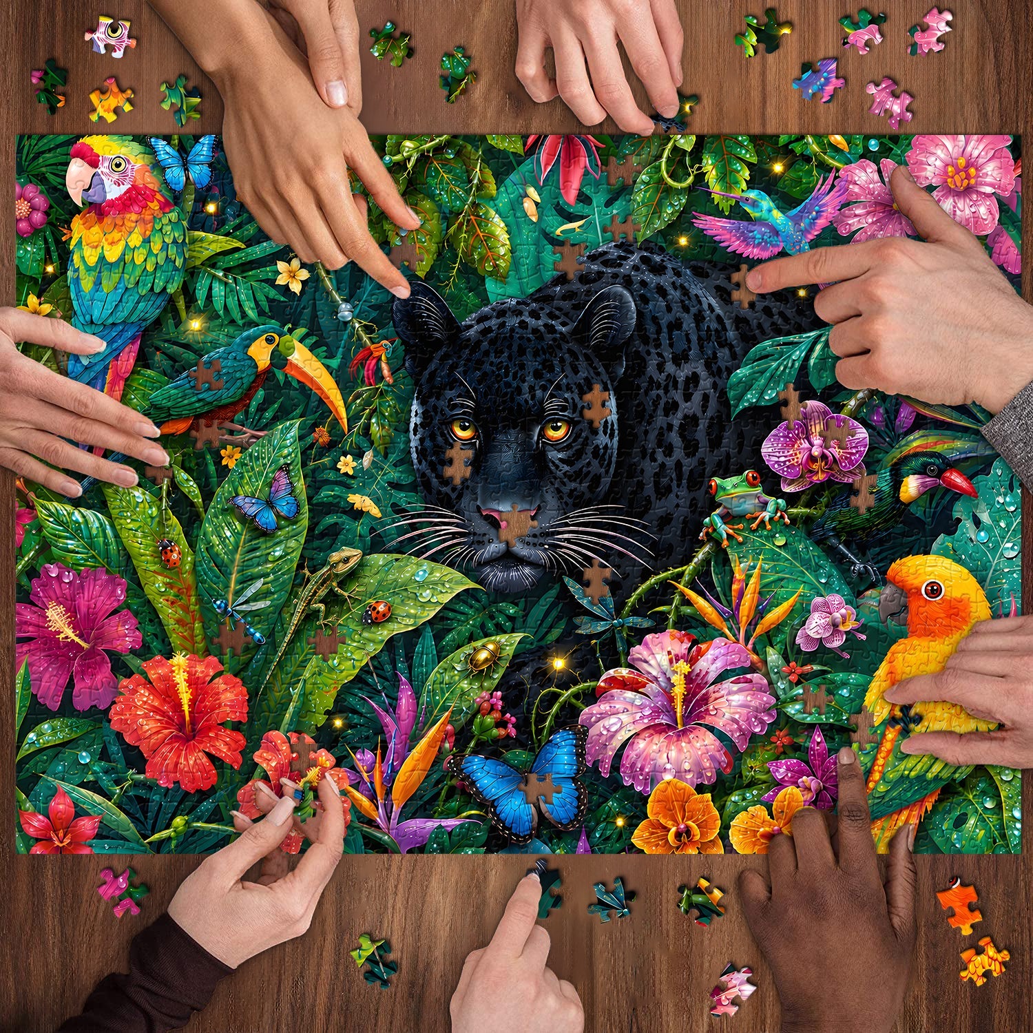 Rainforest Black Panther Jigsaw Puzzle 1000 Pieces