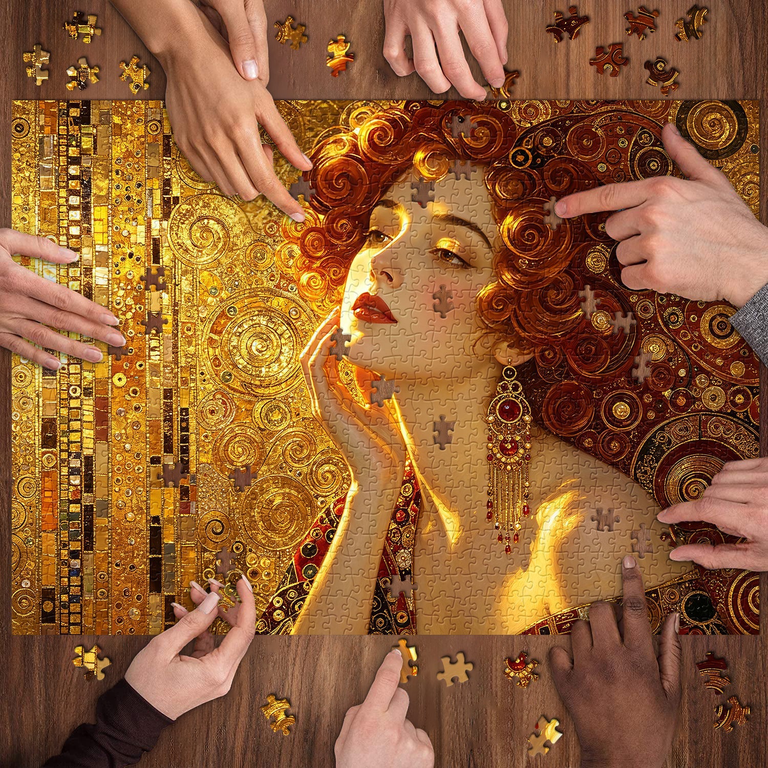 Golden Whirl Elegance Jigsaw Puzzle 1000 Piece