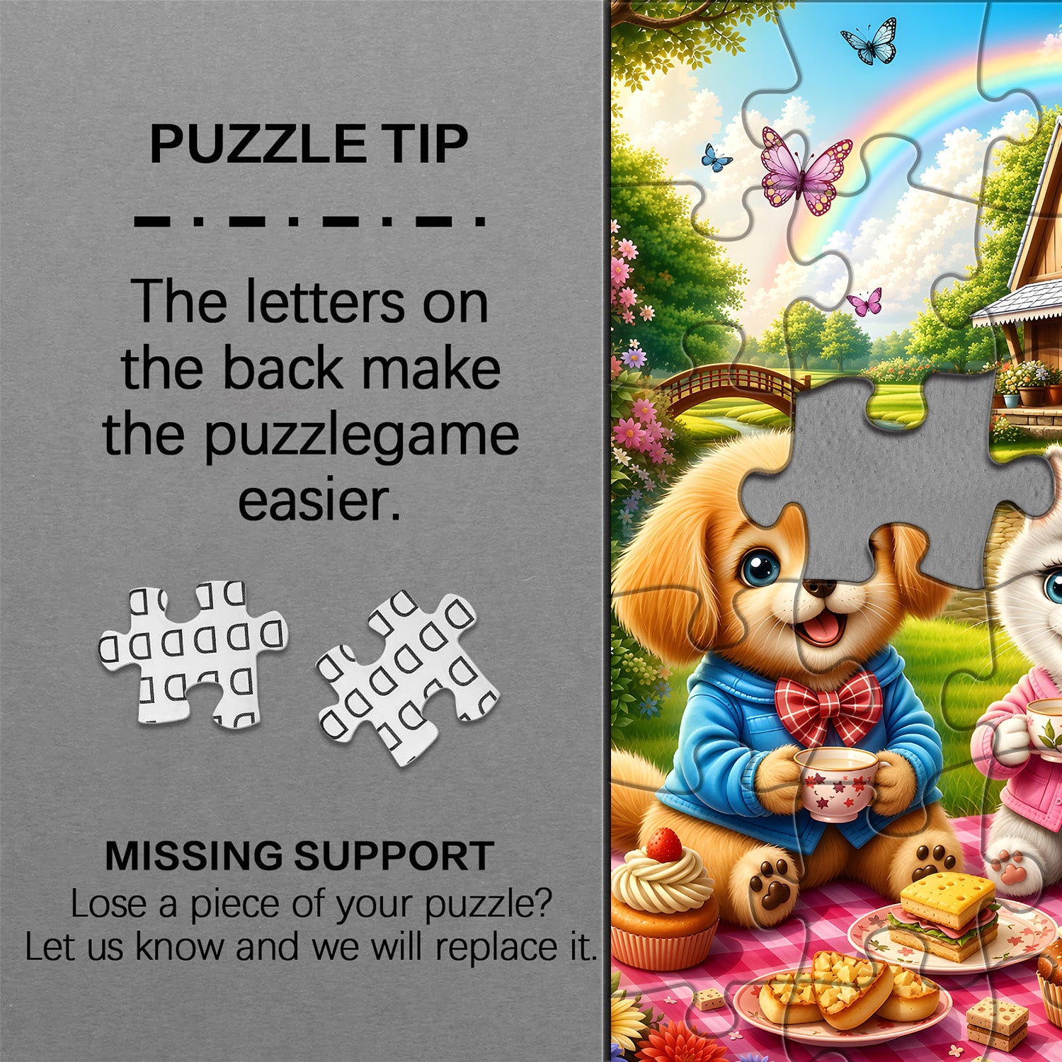 Cute pet picnic Jigsaw Puzzle 1000 Piece