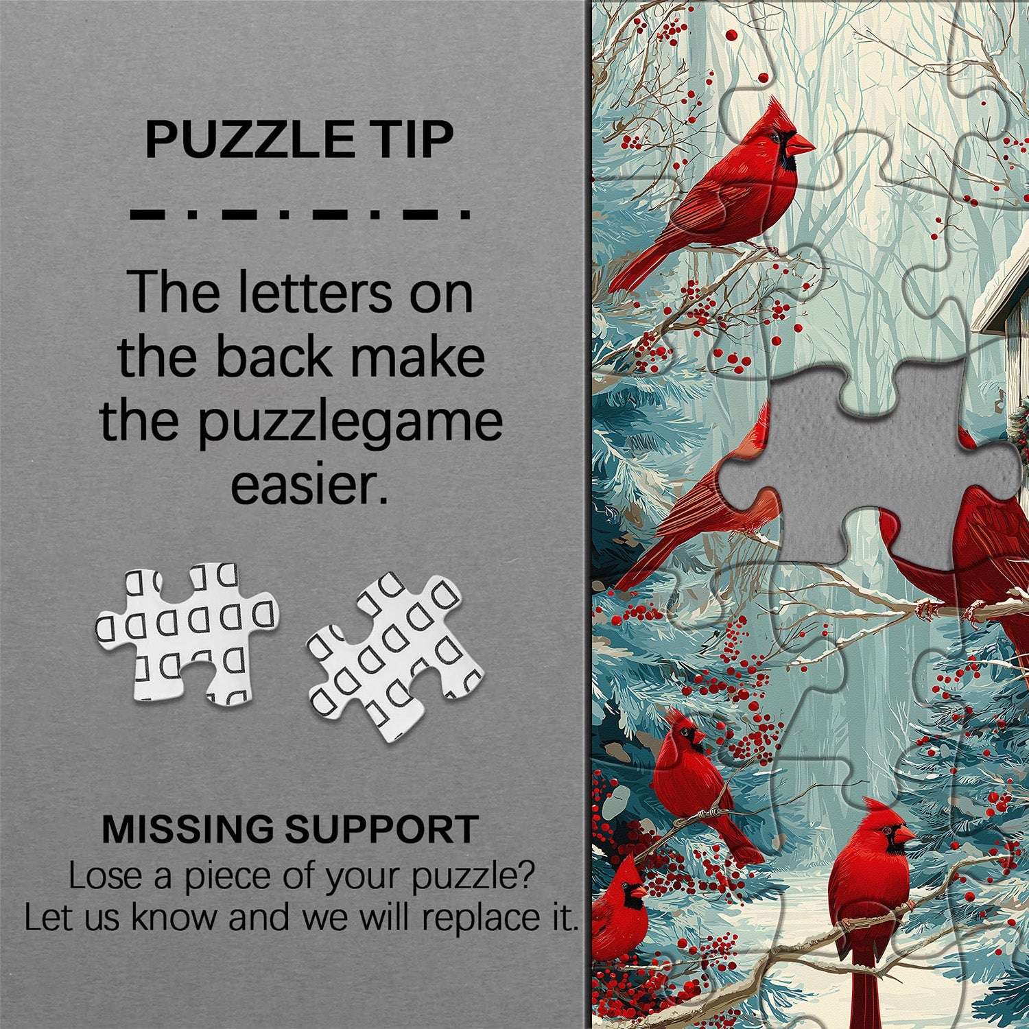 Cardinals in Winter Jigsaw Puzzle 1000 Piece