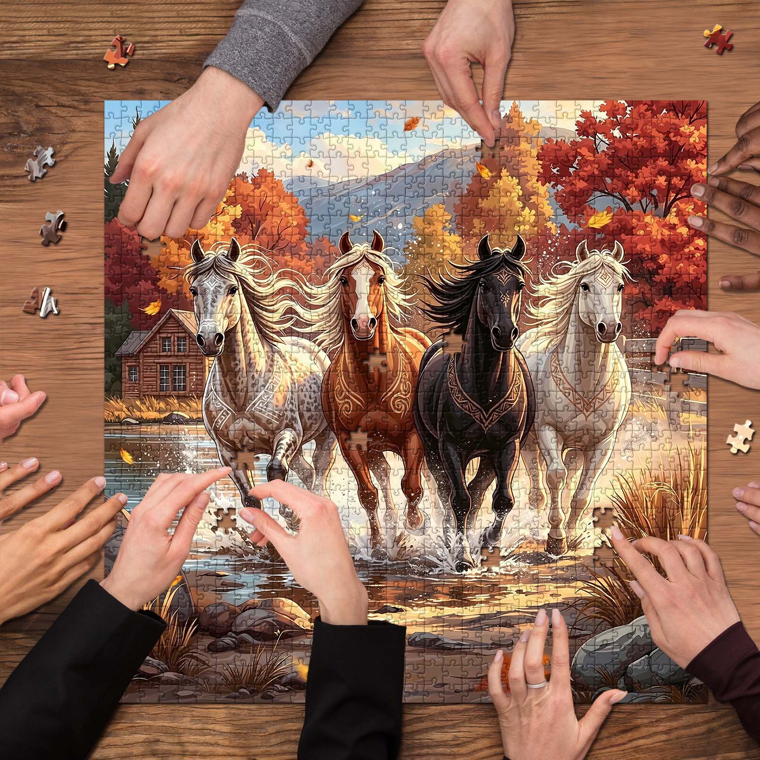 Autumn Horse Gallop Jigsaw Puzzle 1000 Pieces