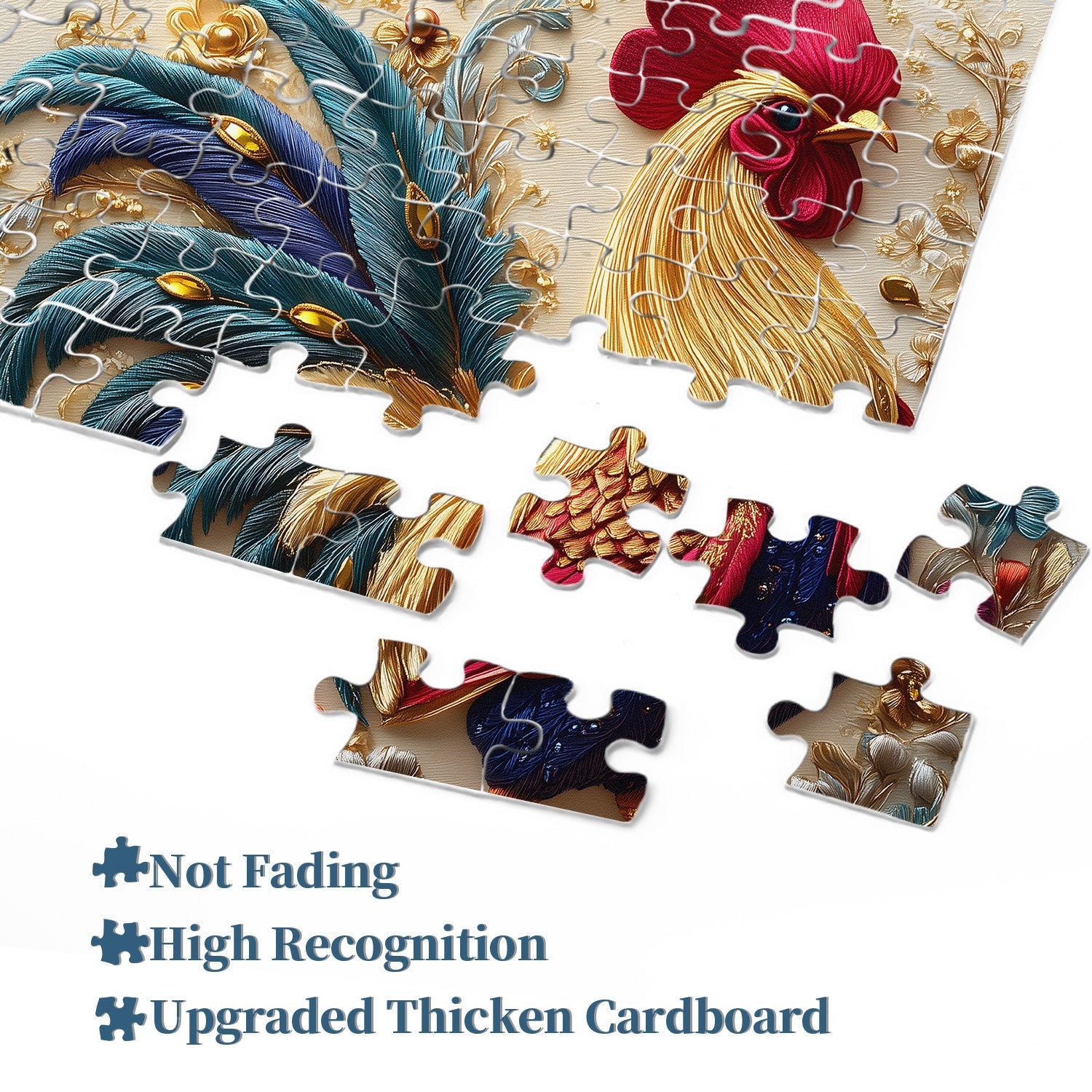 Embroidered Rooster Jigsaw Puzzle 1000 Pieces