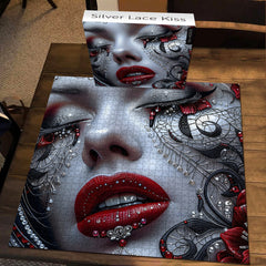 Silver Lace Kiss Jigsaw Puzzle 1000 Pieces