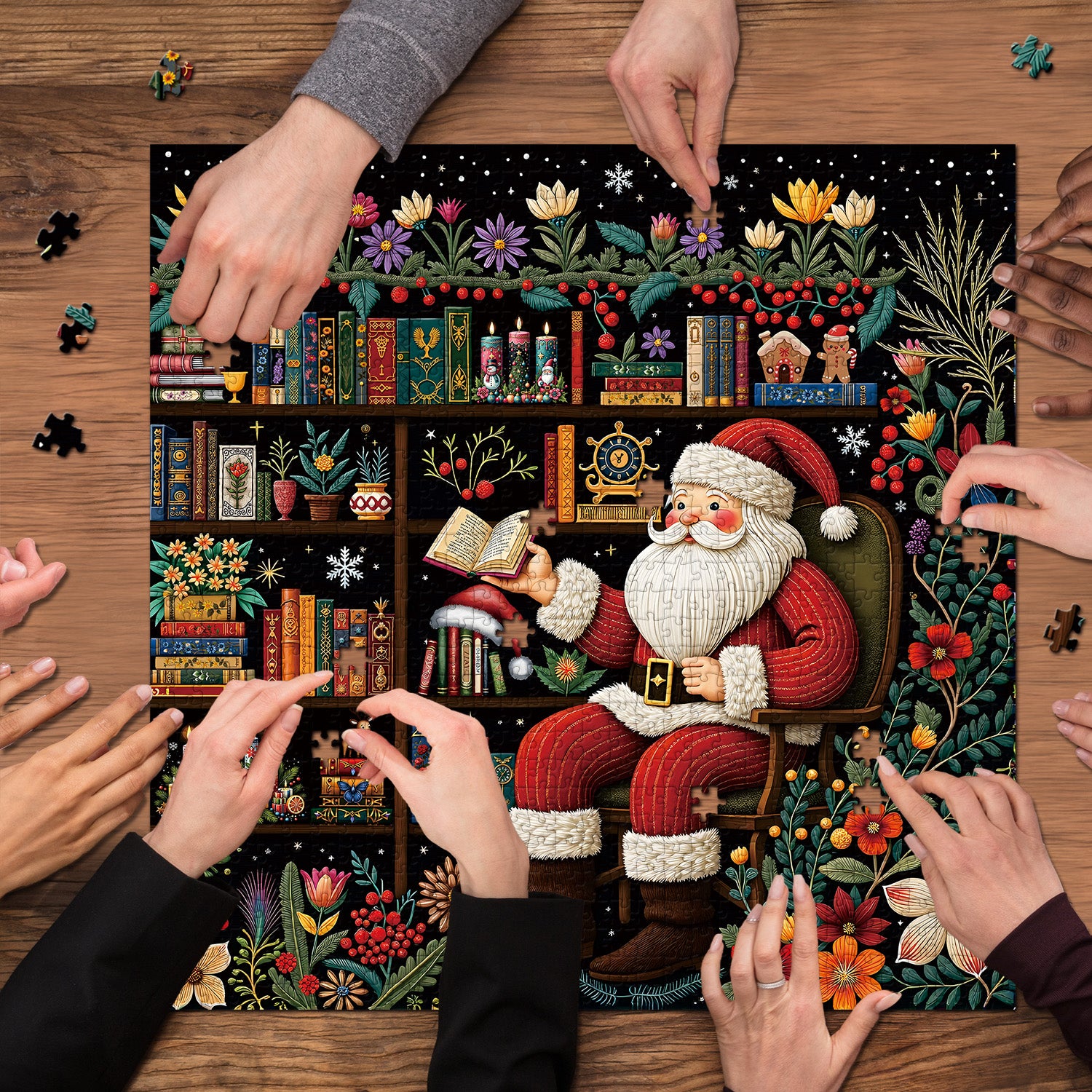 Santa's Garden Reads Jigsaw Puzzles 1000 Pieces