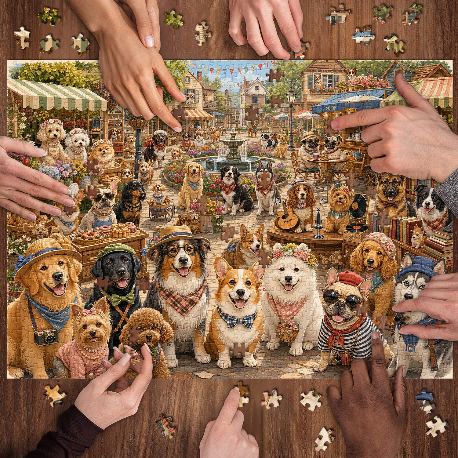 Dog Market Day Jigsaw Puzzle 1000 Piece