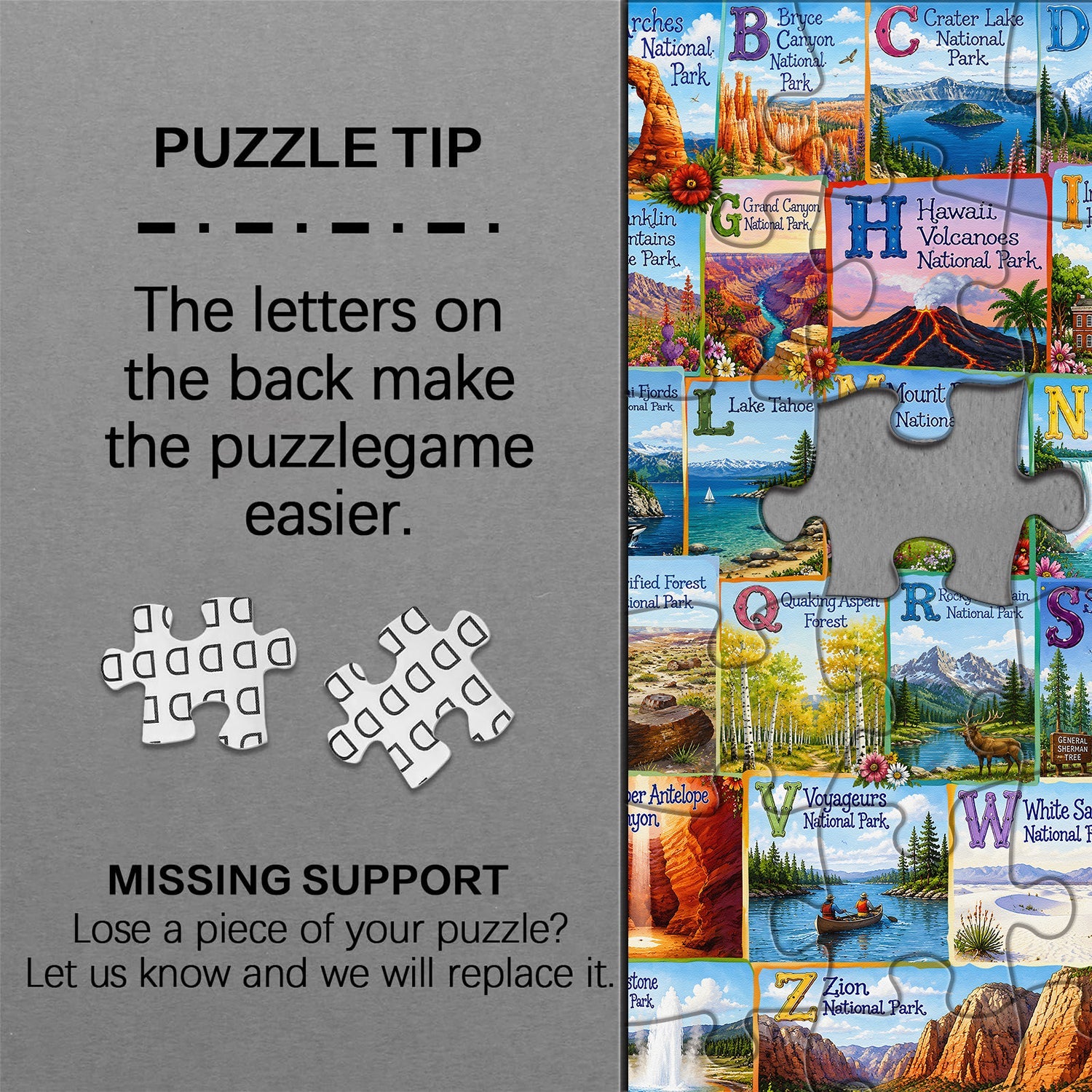 National Park Alphabet Jigsaw Puzzle 1000 Piece