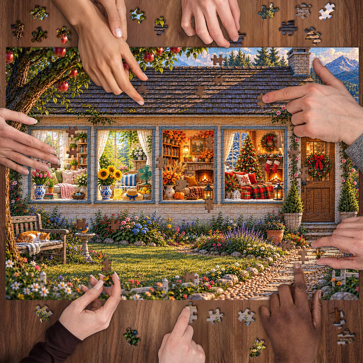 A Year of Cozy Moments Jigsaw Puzzle 1000 Piece