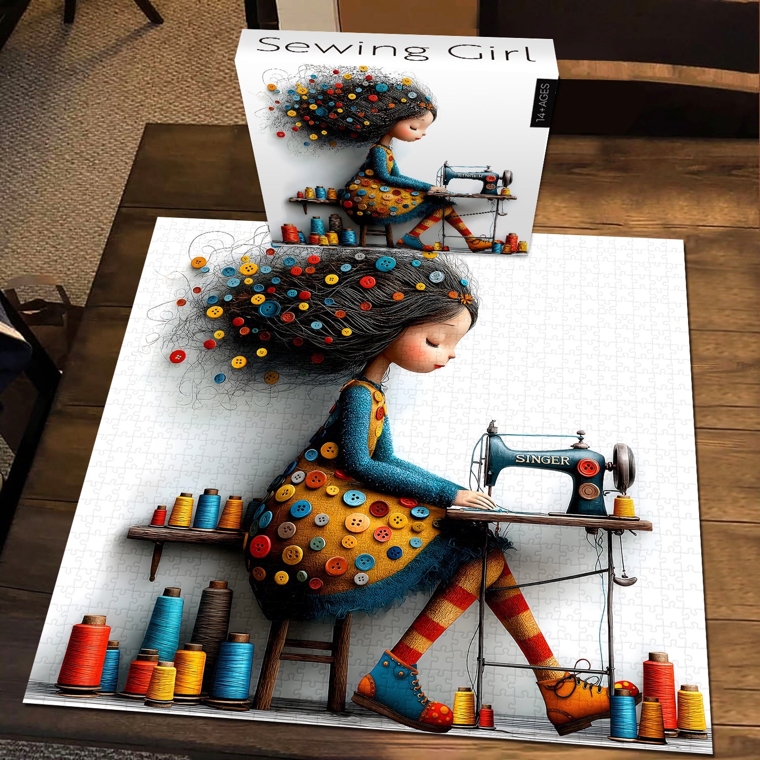 Sewing Girl Jigsaw Puzzle 1000 Pieces