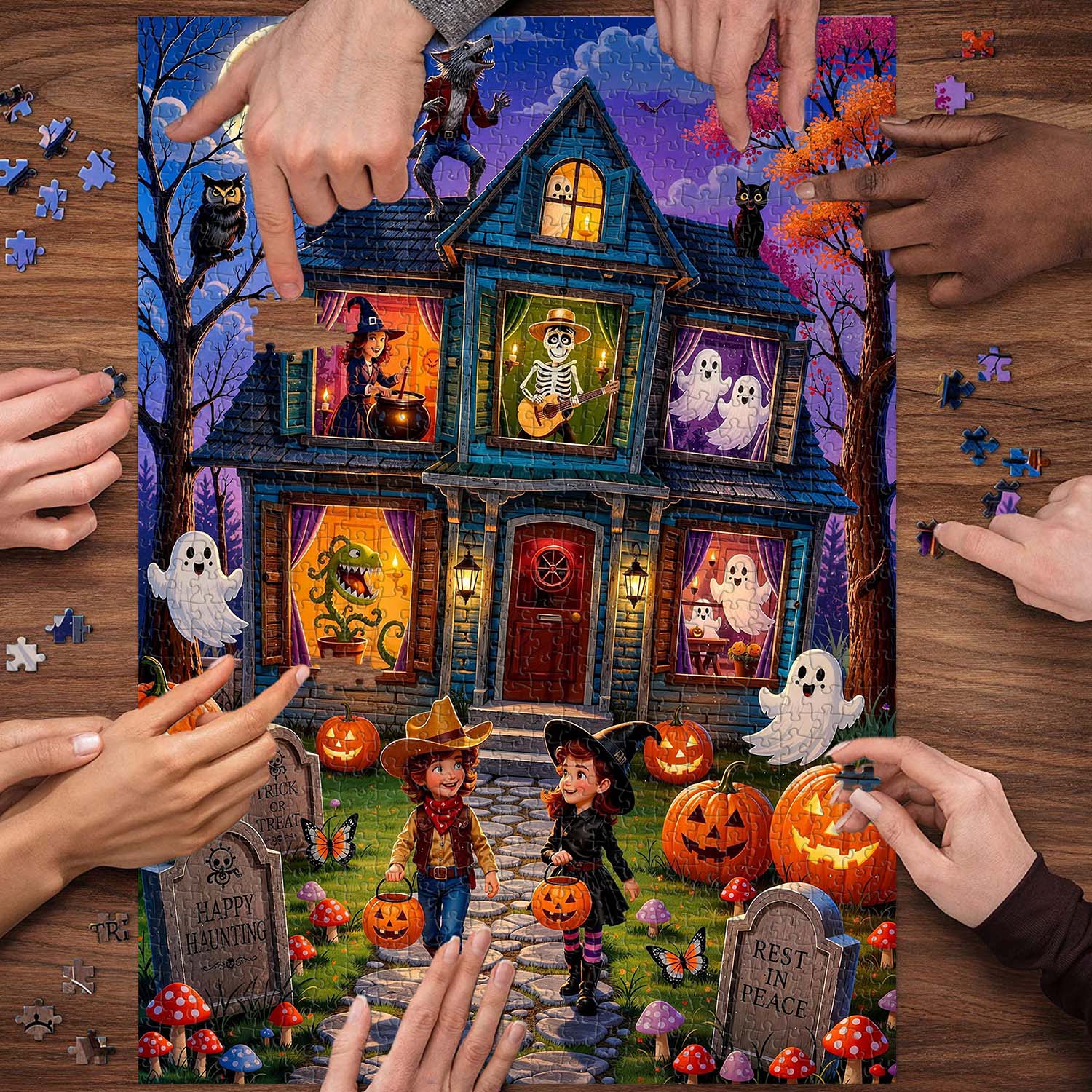 Moonlit Haunted House Jigsaw Puzzle 1000 Piece