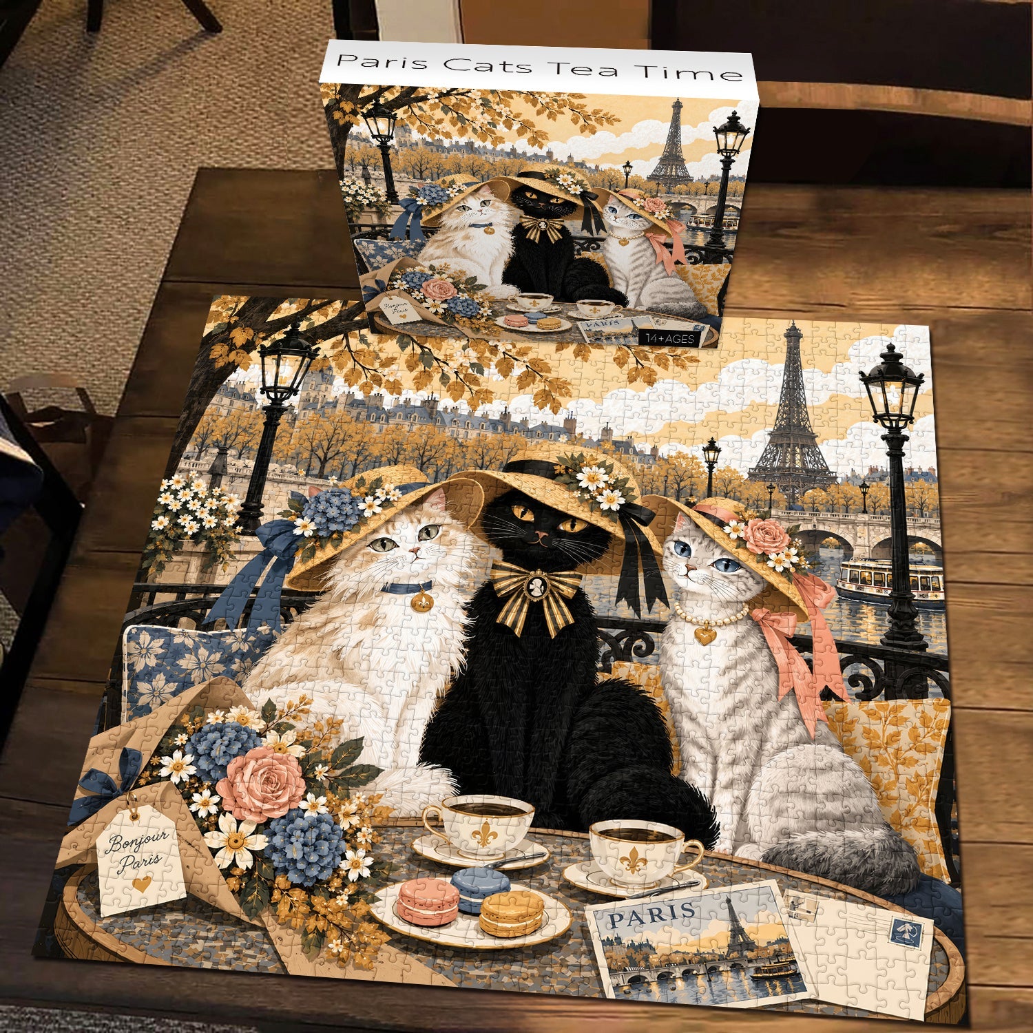 Paris Cats Tea Time Jigsaw Puzzle 1000 Pieces