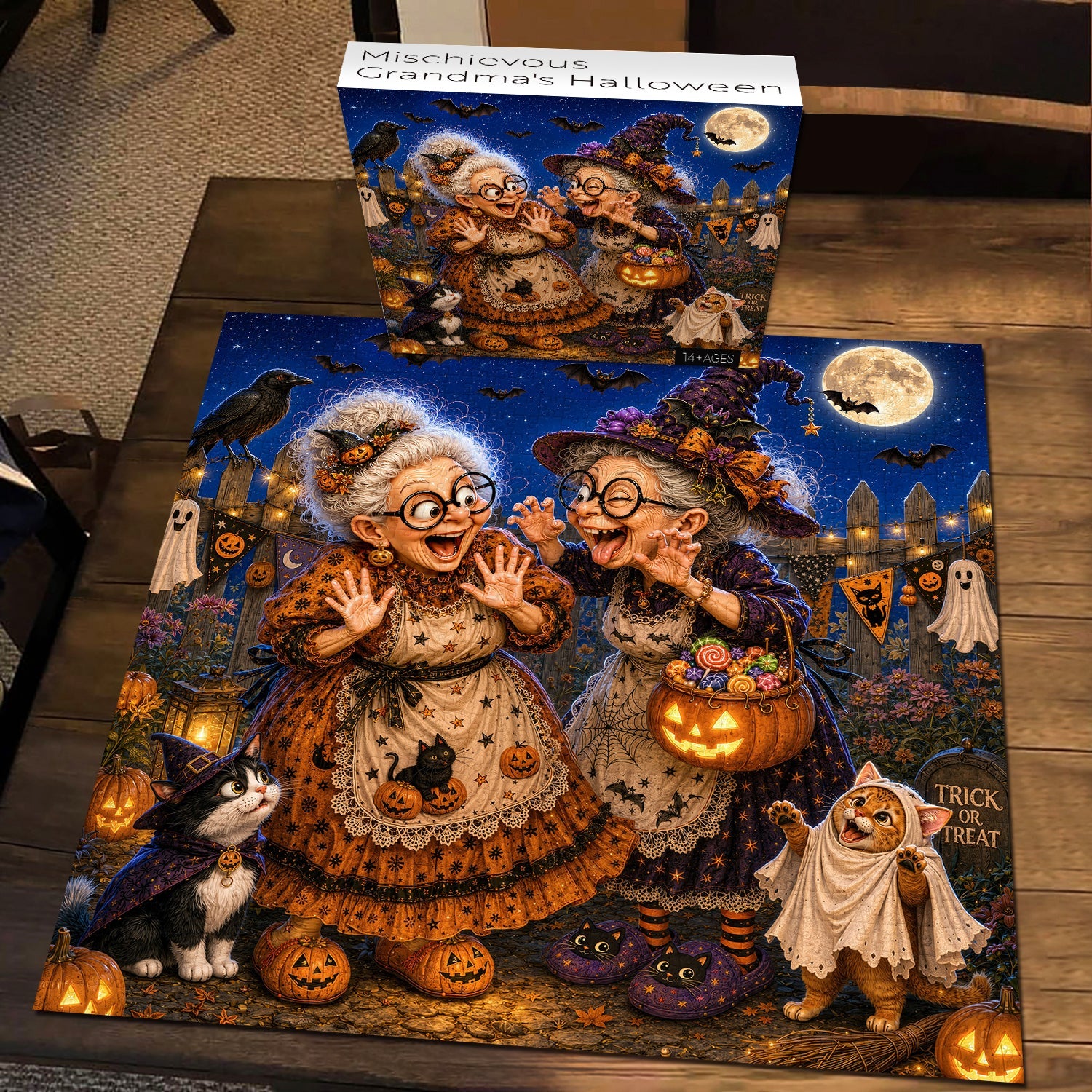 Mischievous Grandma's Halloween Jigsaw Puzzle 1000 Pieces