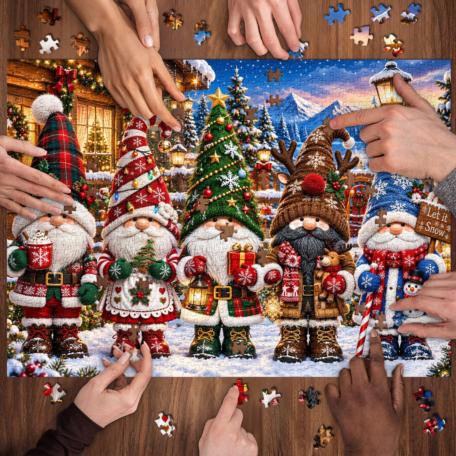 Festive Gnome Crew Jigsaw Puzzle 1000 Piece