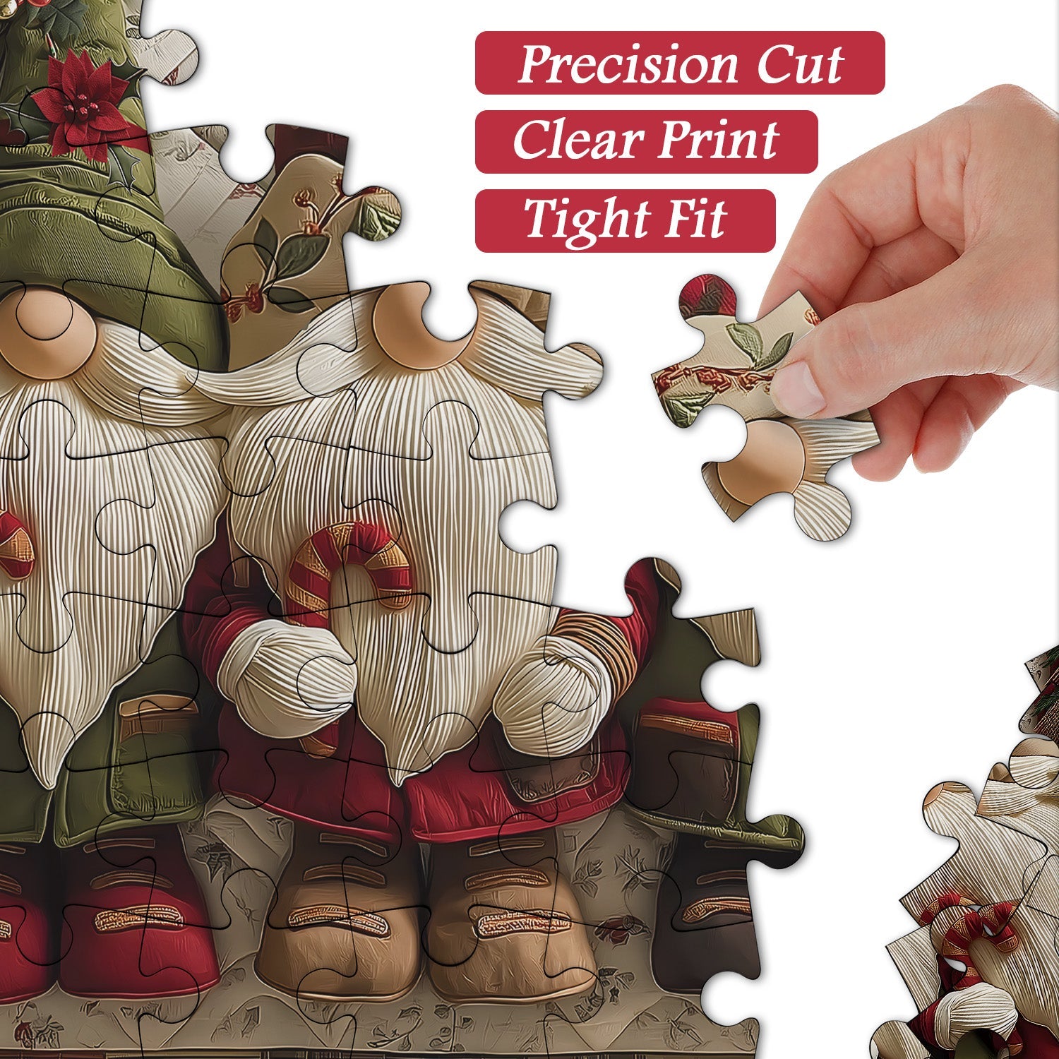 Fabric Christmas Gnome Jigsaw Puzzles 1000 Pieces