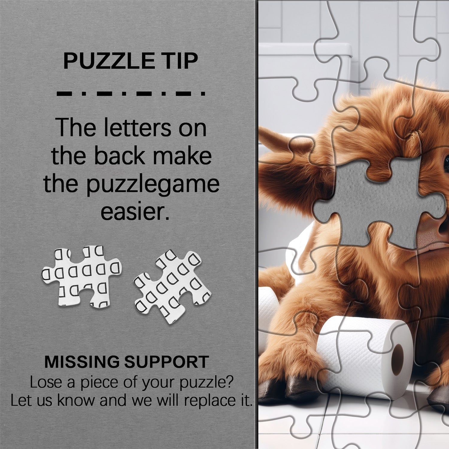 Toilet Paper Cow Jigsaw Puzzle 1000 Pieces