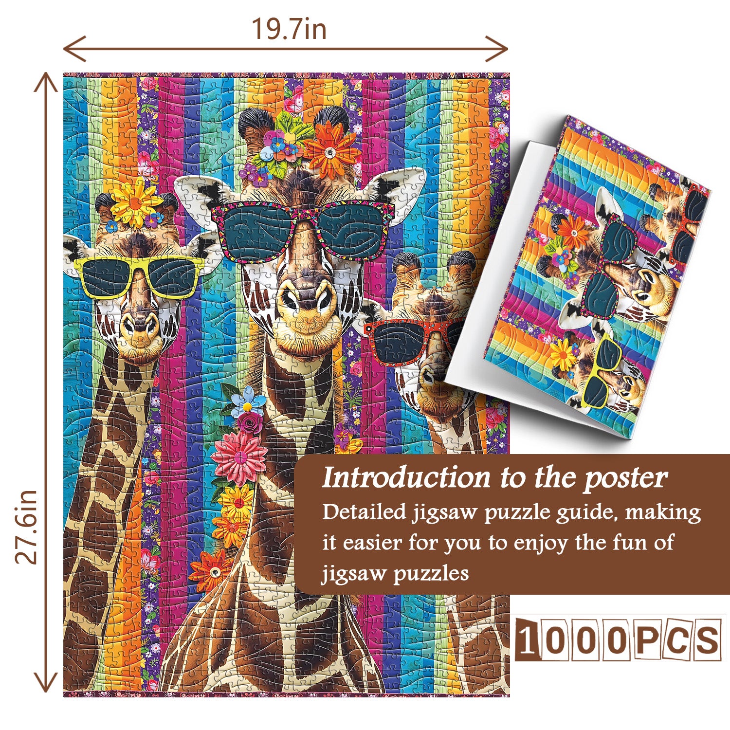 Fabric Giraffe Jigsaw Puzzles 1000 Pieces