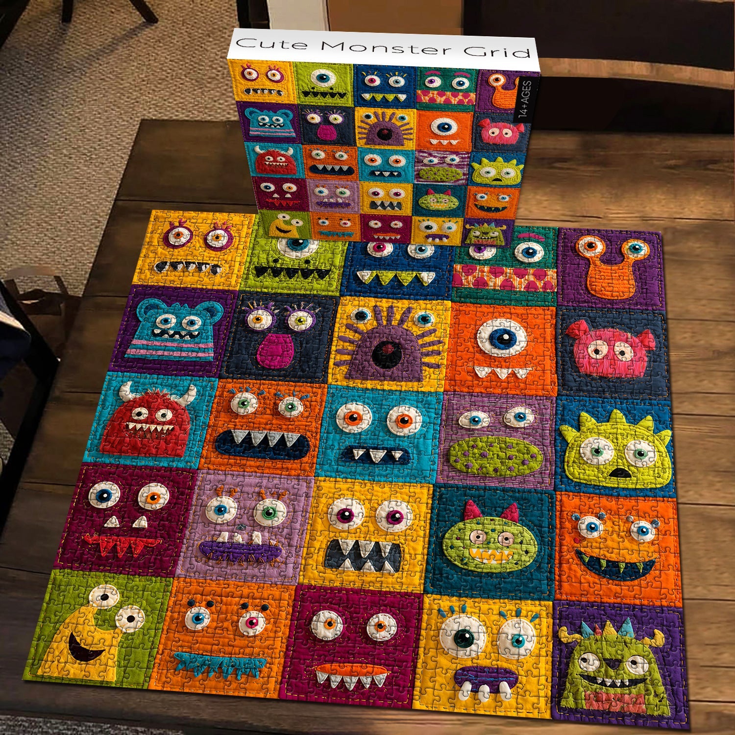 Cute Monster Grid Jigsaw Puzzle 1000 Piece