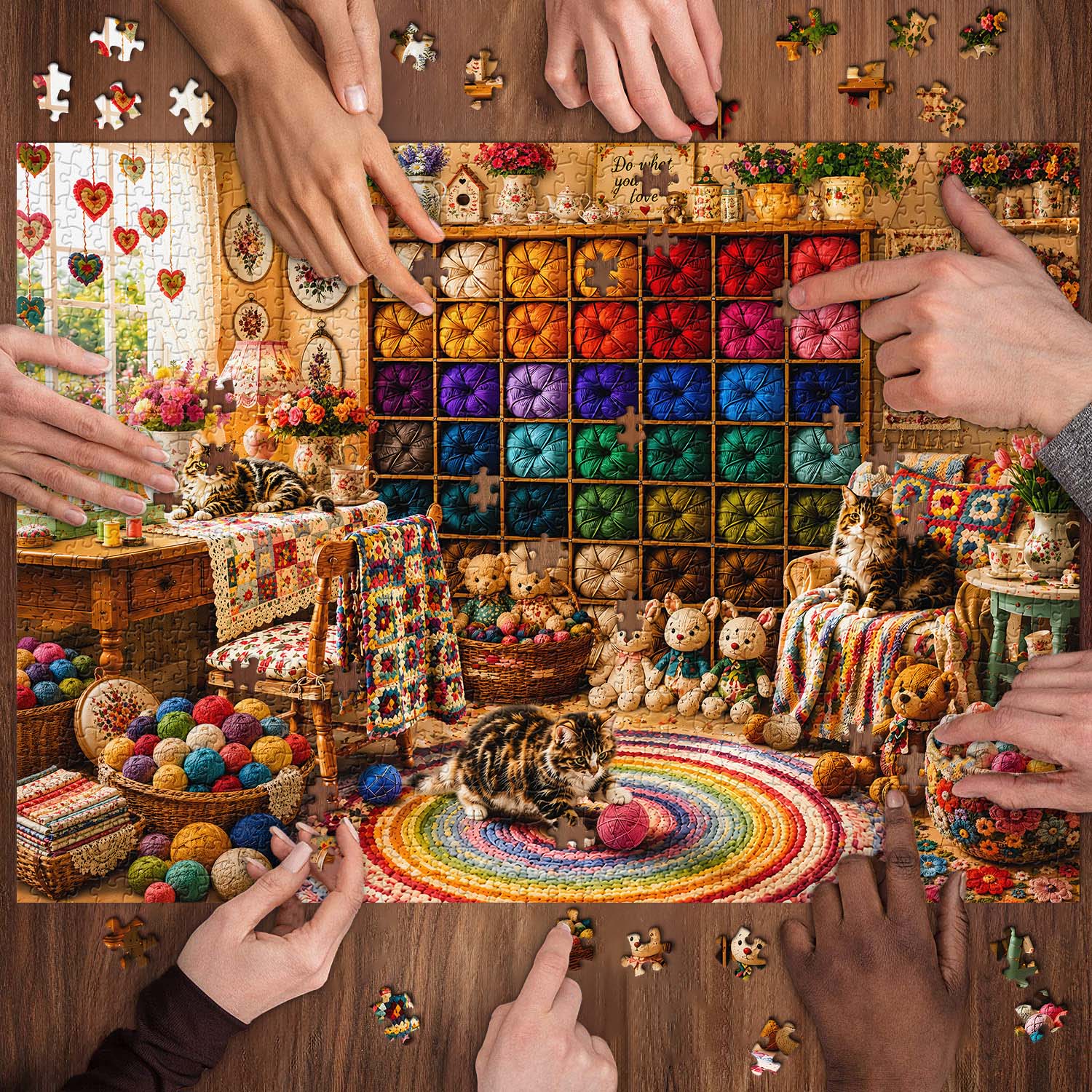 Yarn & Cats Haven Jigsaw Puzzle 1000 Piece