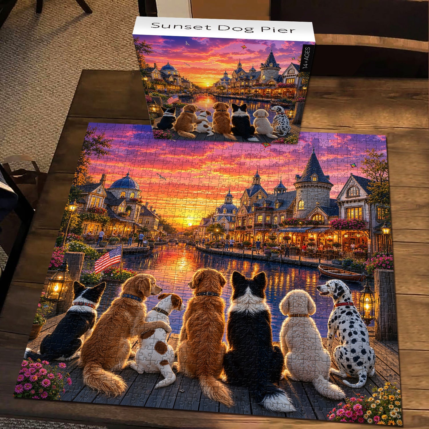 Sunset Dog Pier Jigsaw Puzzle 1000 Piece