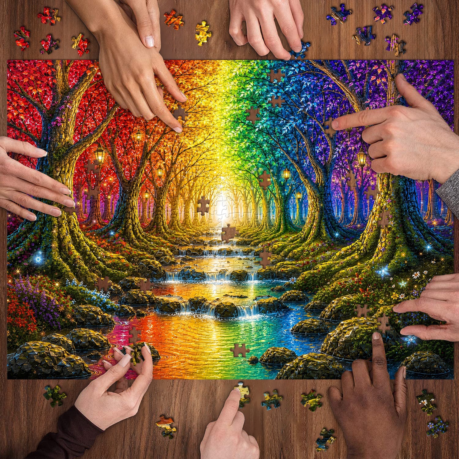 Rainbow Tree Corridor Jigsaw Puzzle 1000 Pieces