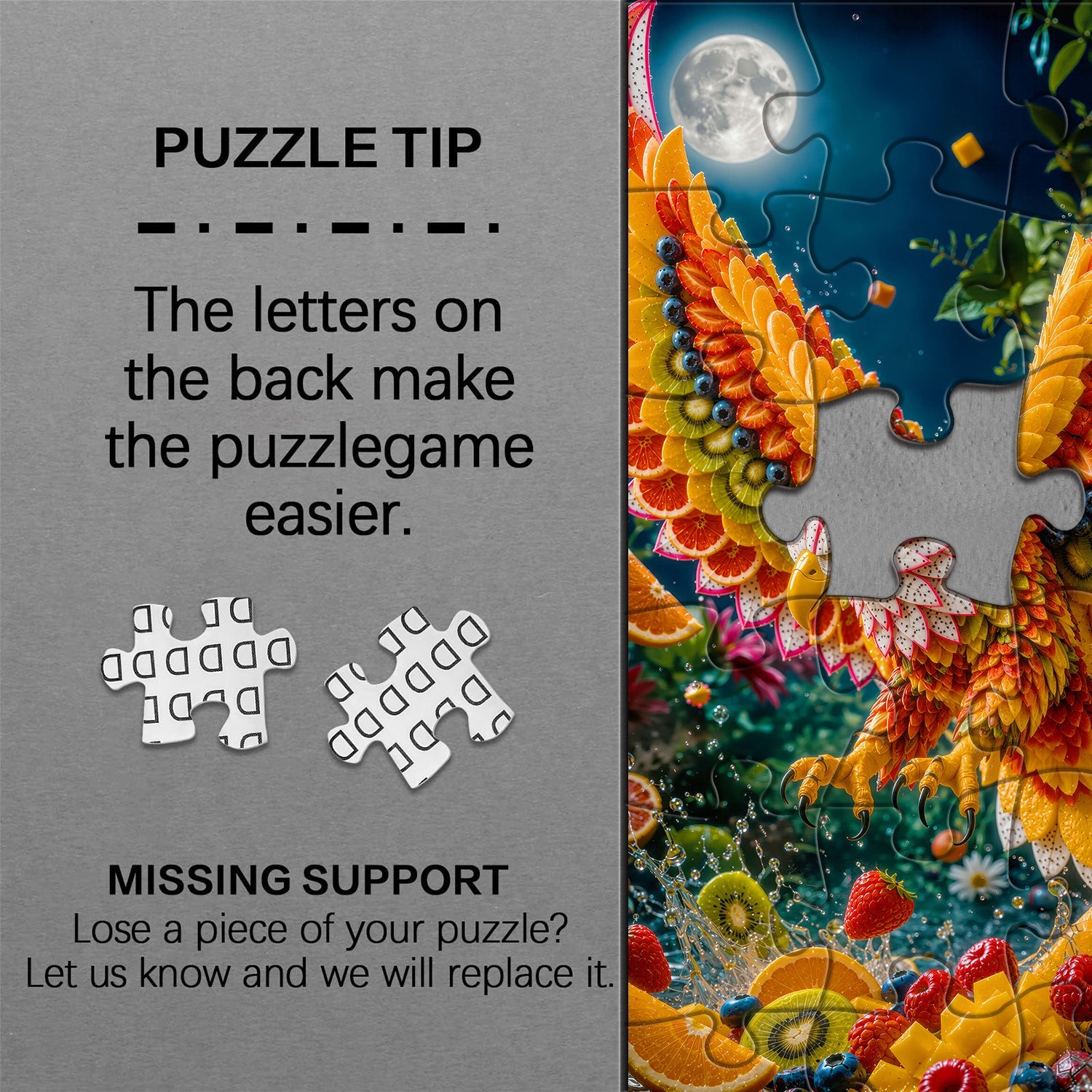 Fresh Fruit Sculpture Eagle Jigsaw Puzzle 1000 Pieces