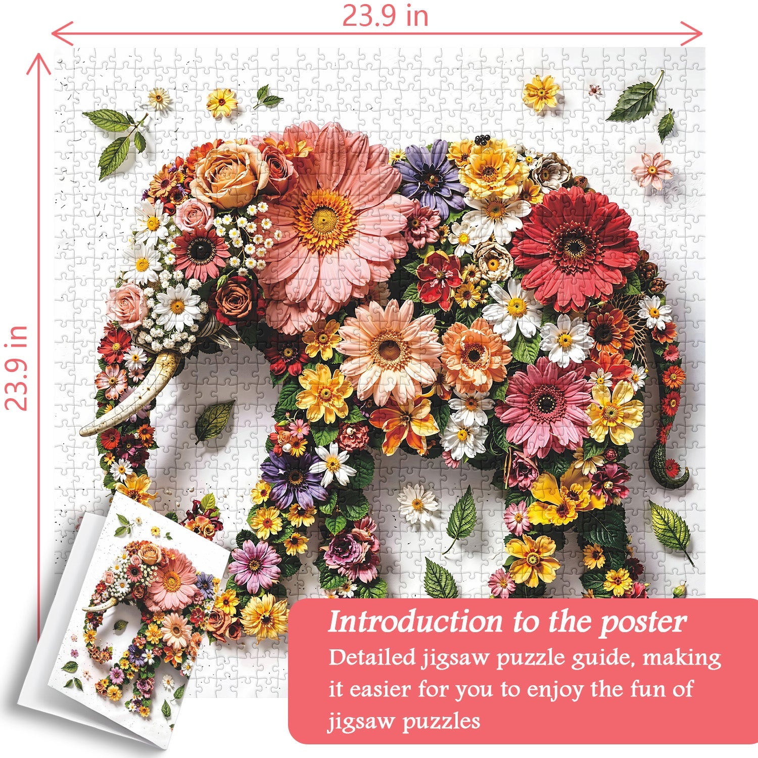Wildflower Elephant Jigsaw Puzzle 1000 Pieces