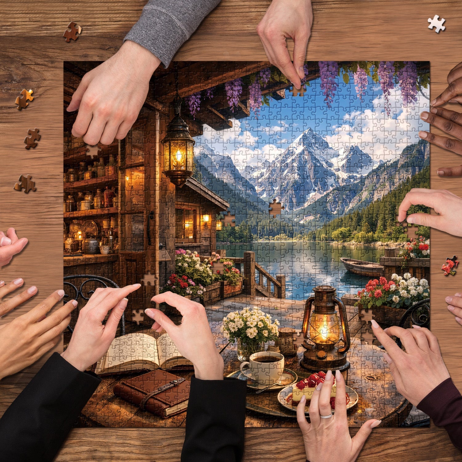 Puzzle de 1000 pièces Refuge au bord du lac
