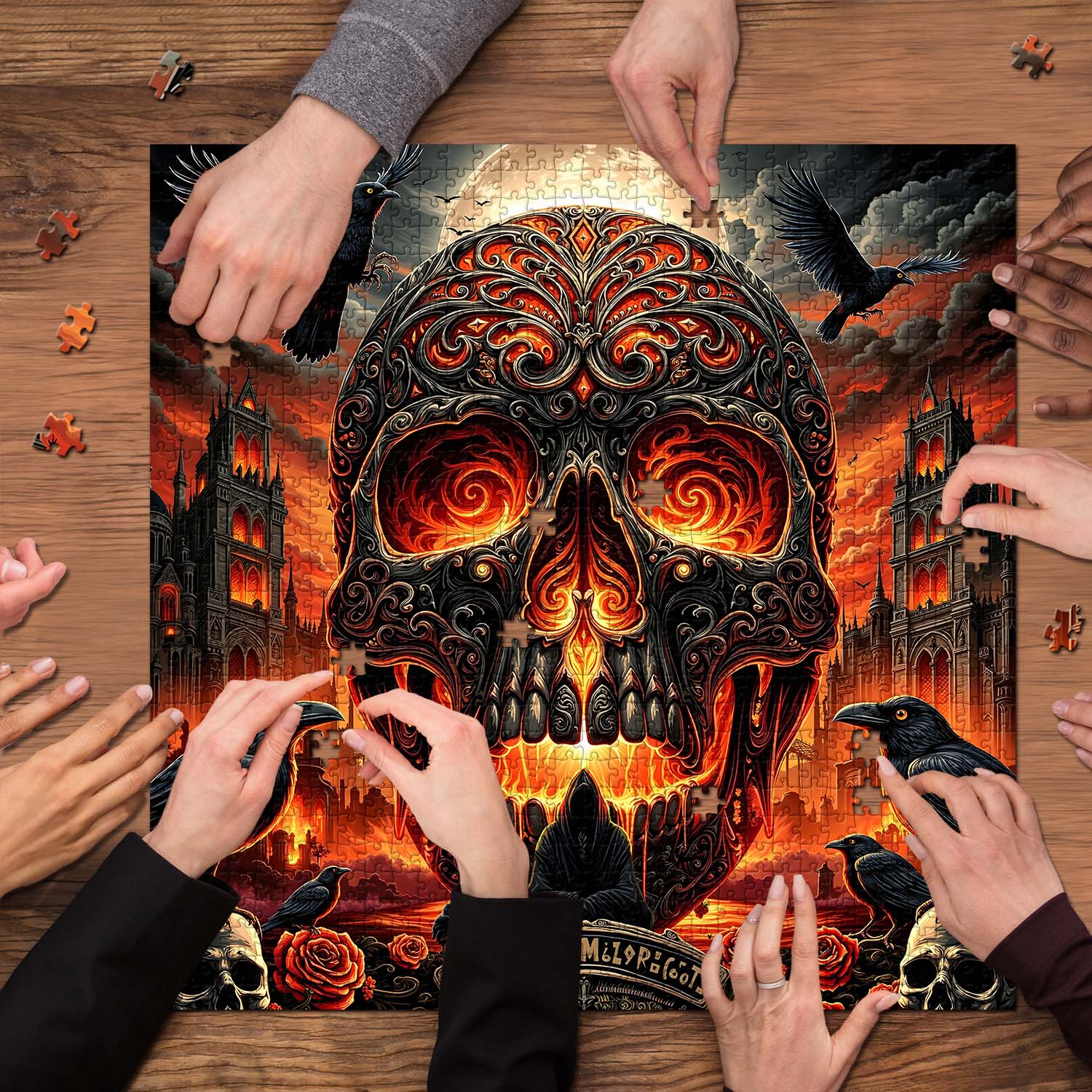 Ember Skull Festival Jigsaw Puzzle 1000 Pieces