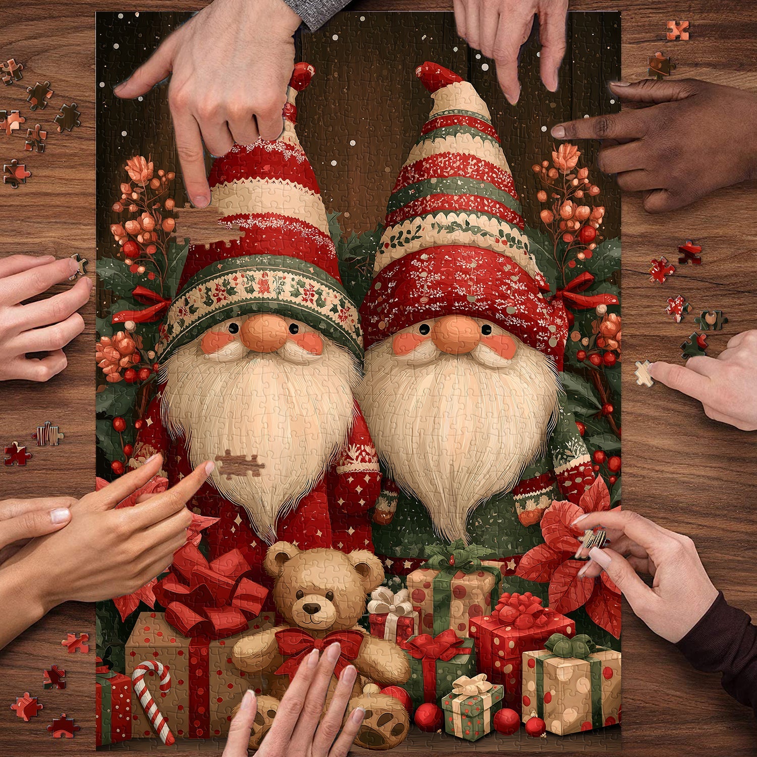 Christmas Gnomes Jigsaw Puzzles 1000 Pieces