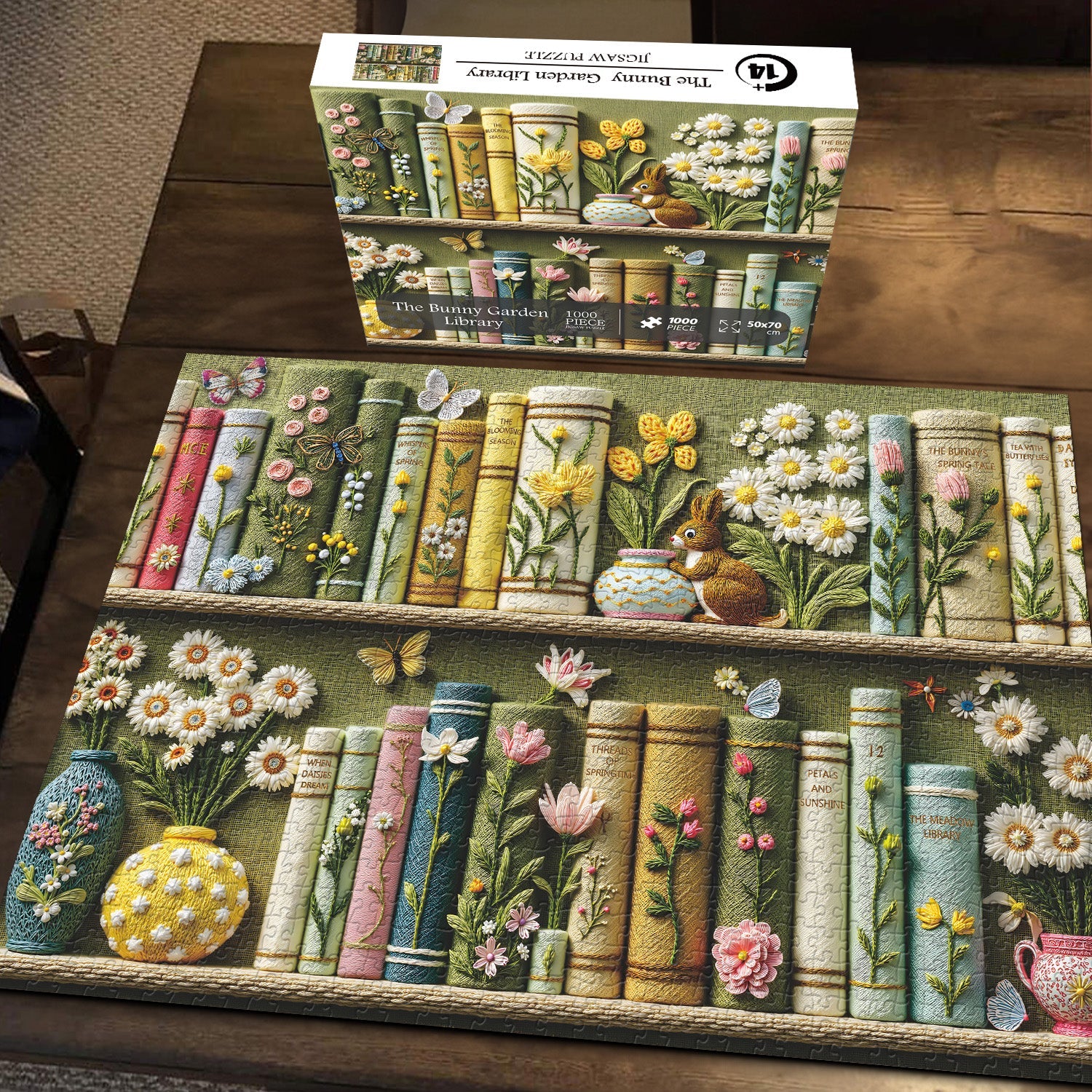 The Bunny  Garden Library Jigsaw Puzzle 1000 Pieces