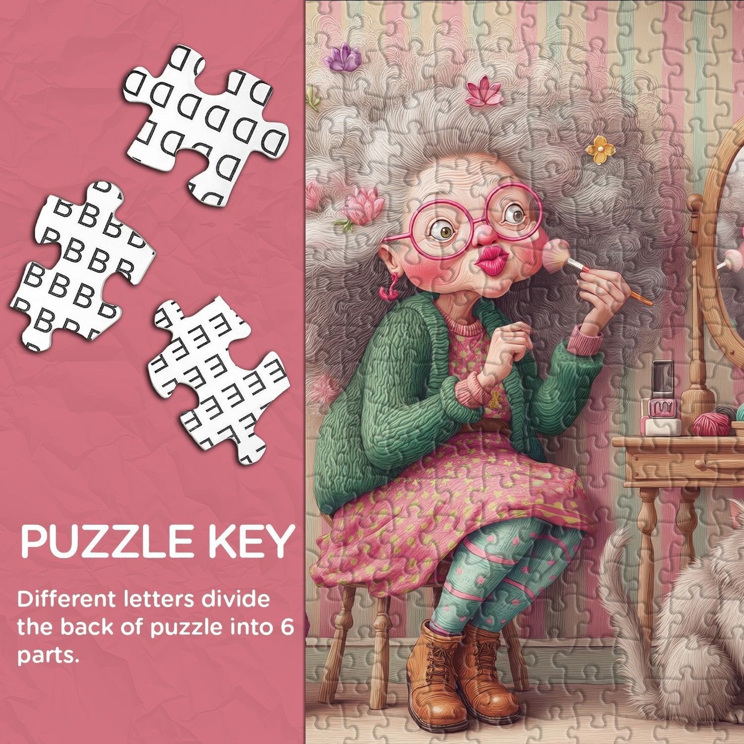Puzzle de 1000 pièces Mamie fleurie