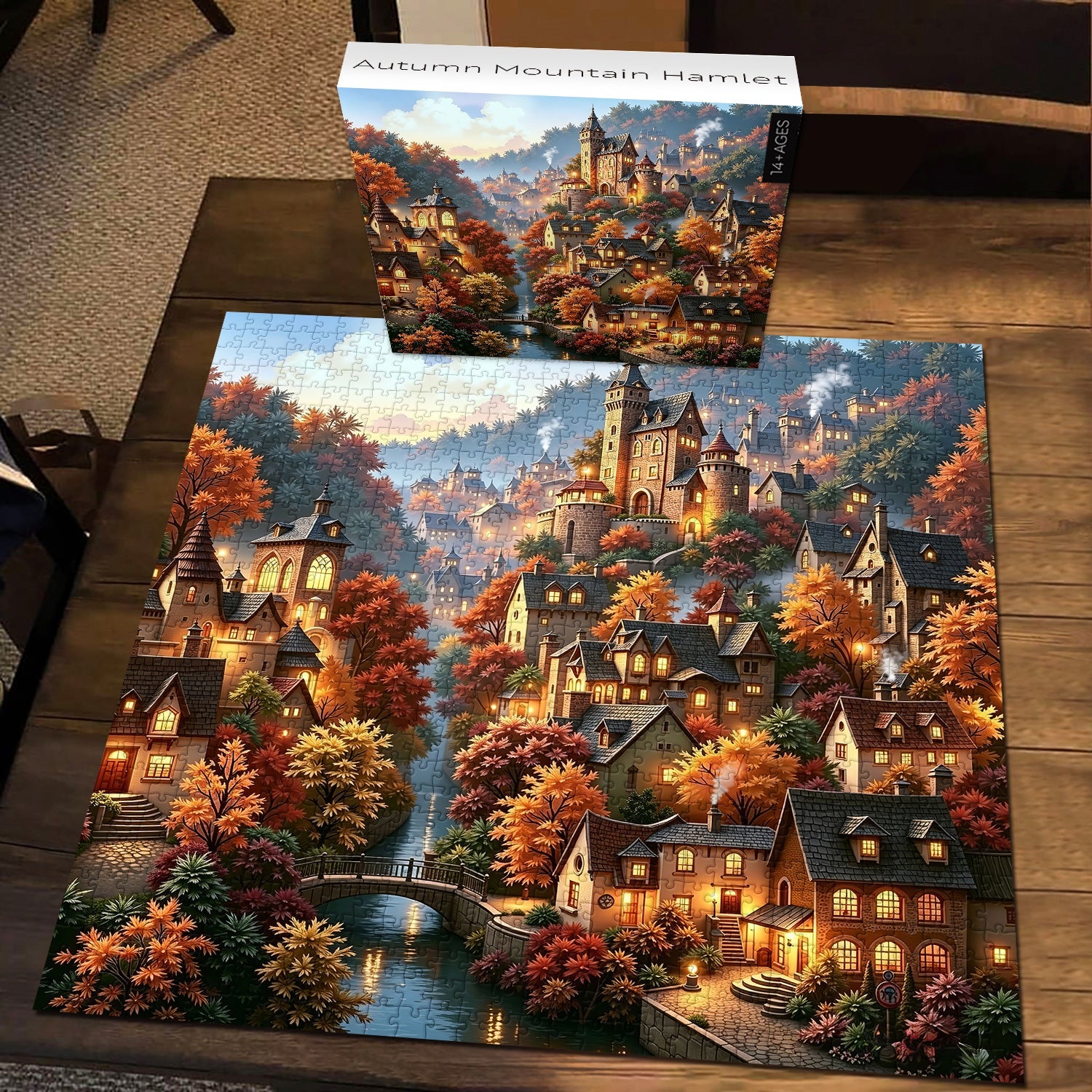 Puzzle de 1000 pièces - Hameau de montagne en automne