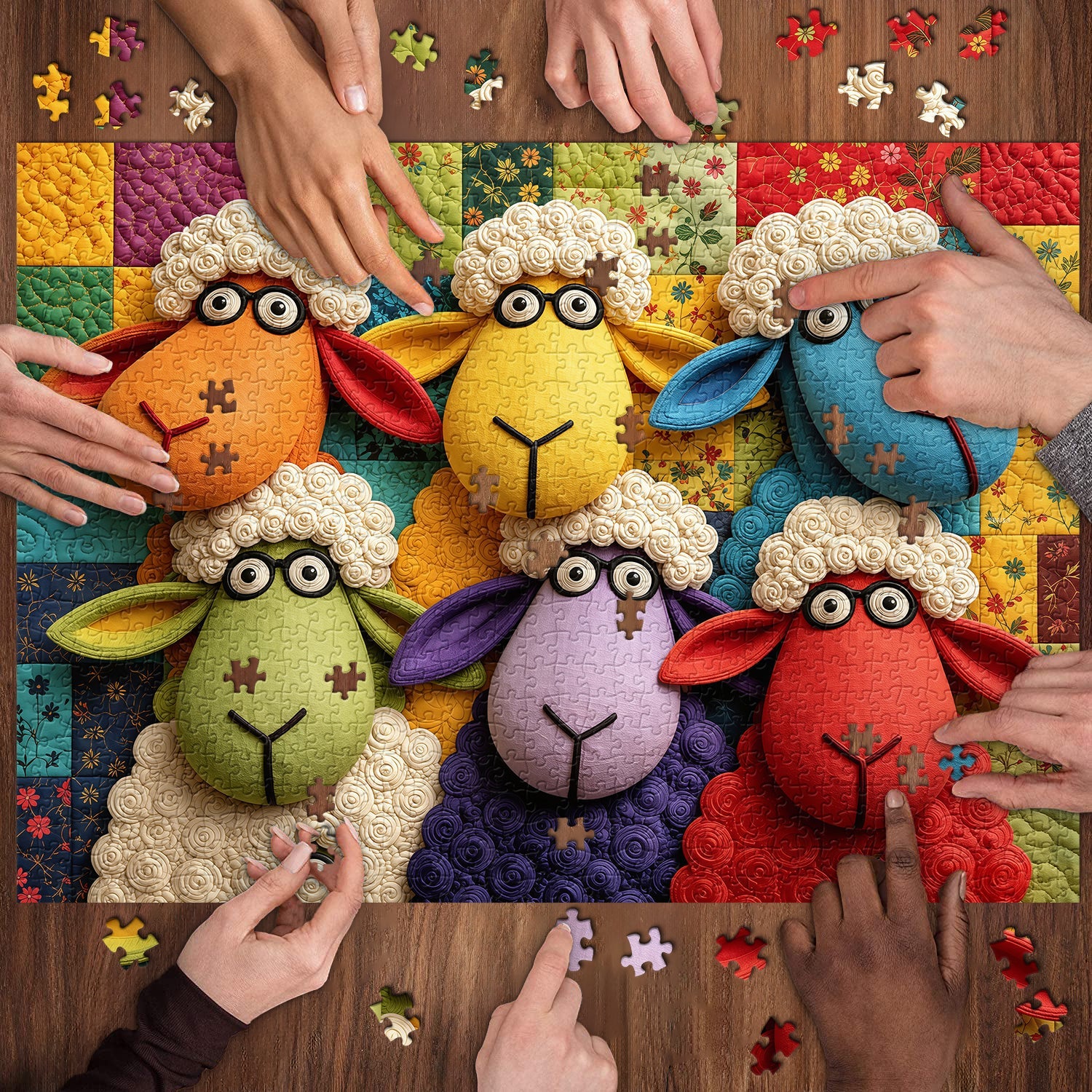 Quilt Sheep Jigsaw Puzzle 1000 Piece