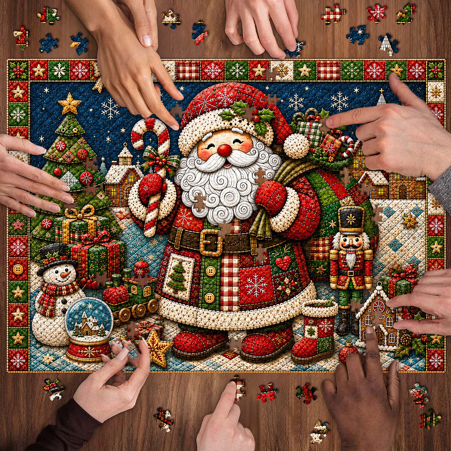 Quilted Christmas Joy Jigsaw Puzzle 1000 Pieces