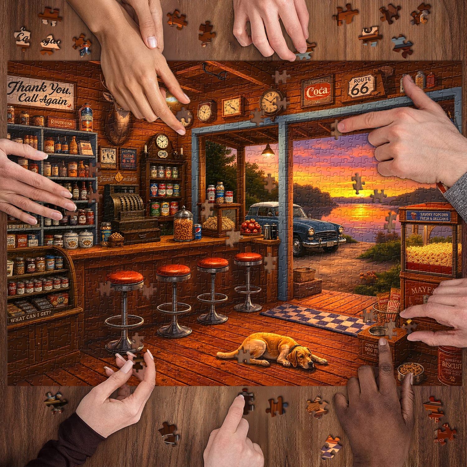 Vintage Lakeside Shop Jigsaw Puzzle 1000 Piece