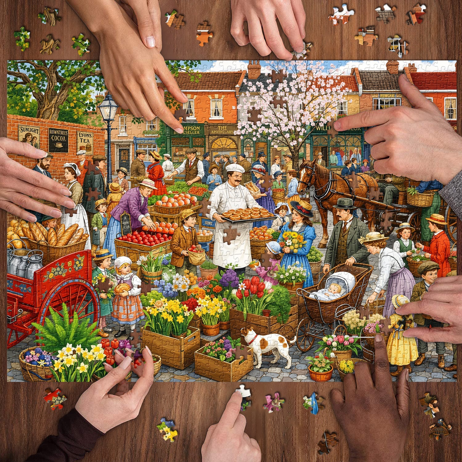 Retro Town Bazaar Jigsaw Puzzle 1000 Pieces