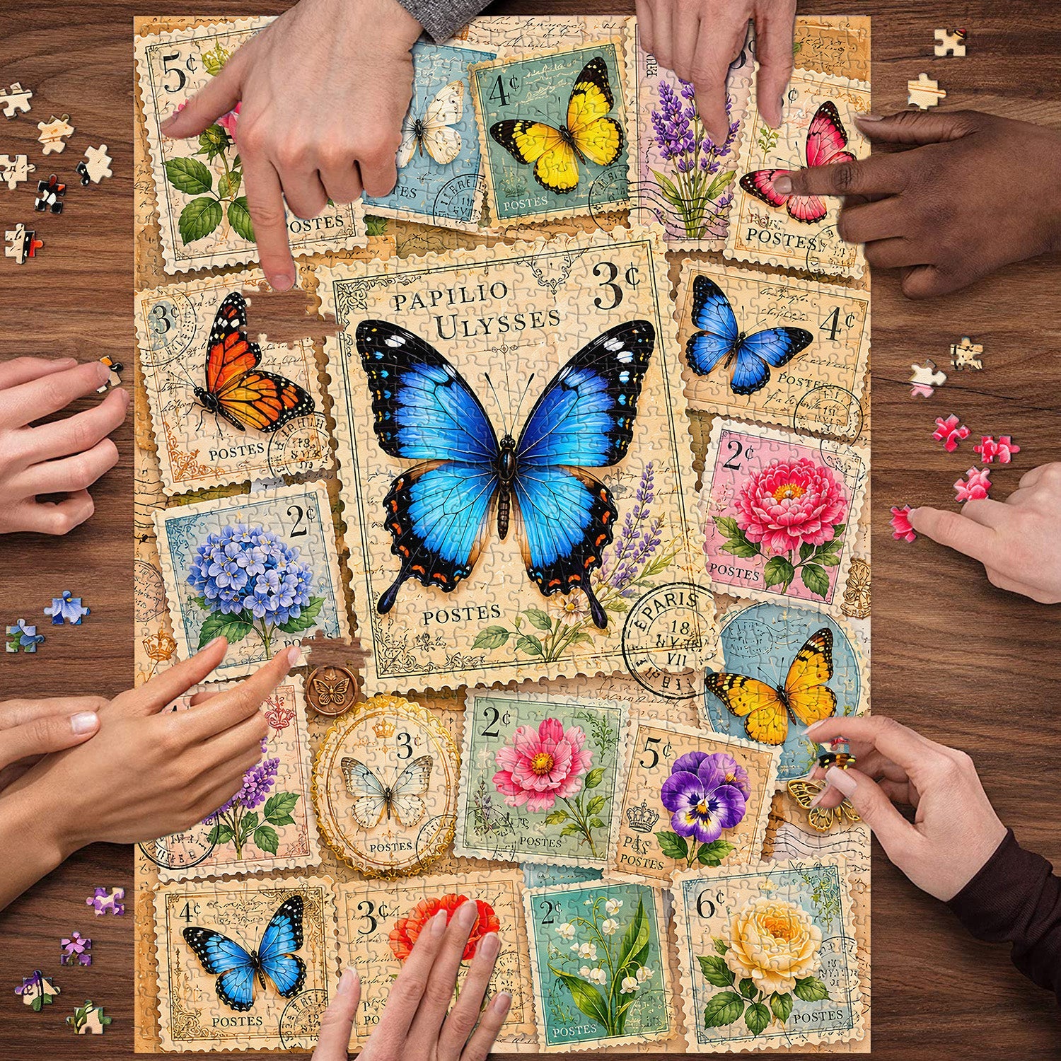 Butterfly Postage Jigsaw Puzzle 1000 Piece