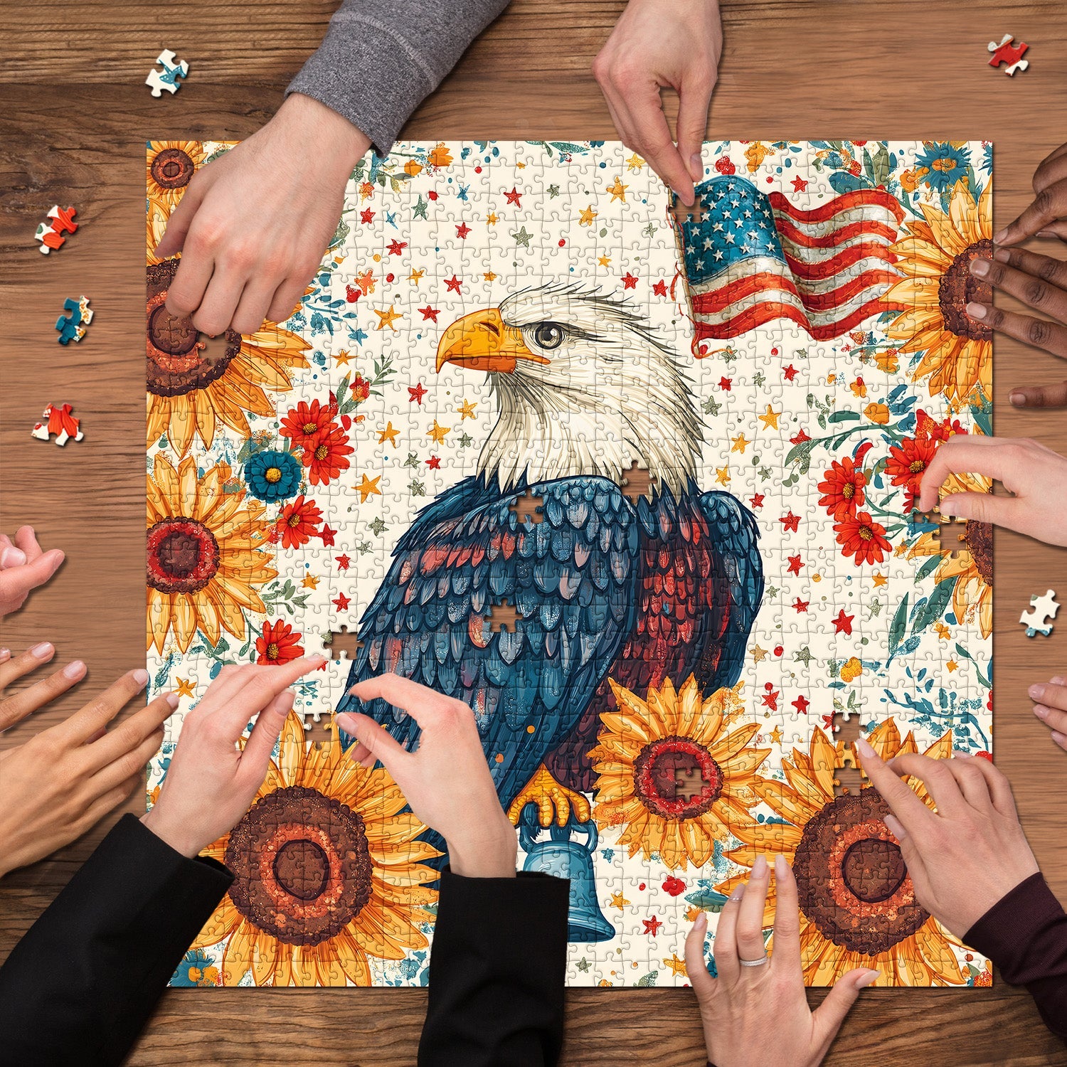 Patriotic Eagle Jigsaw Puzzle 1000 Pieces