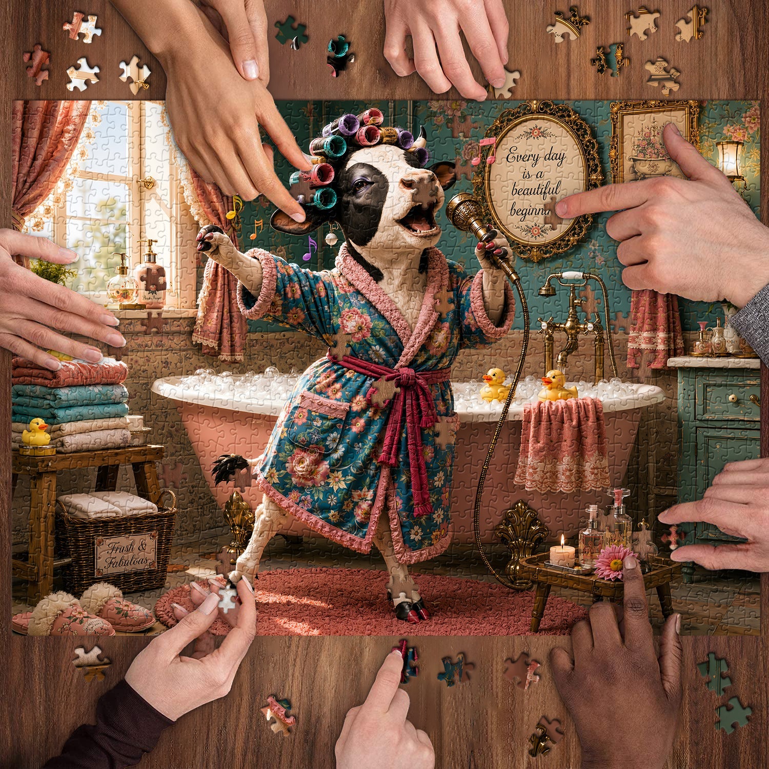 Superstar in the Bathroom Jigsaw Puzzle 1000 Pieces