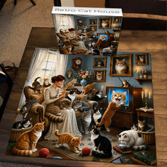 Retro Cat House Jigsaw Puzzle 1000 Pieces