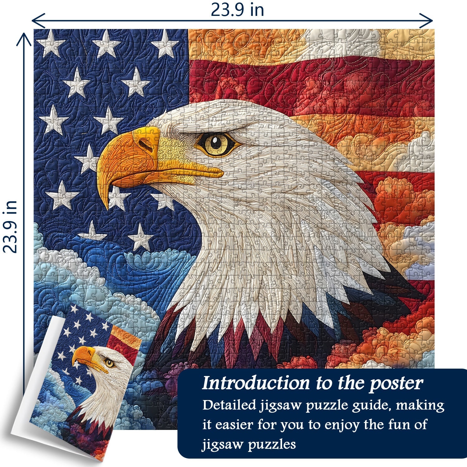 The Quilted Eagle Jigsaw Puzzle 1000 Pieces