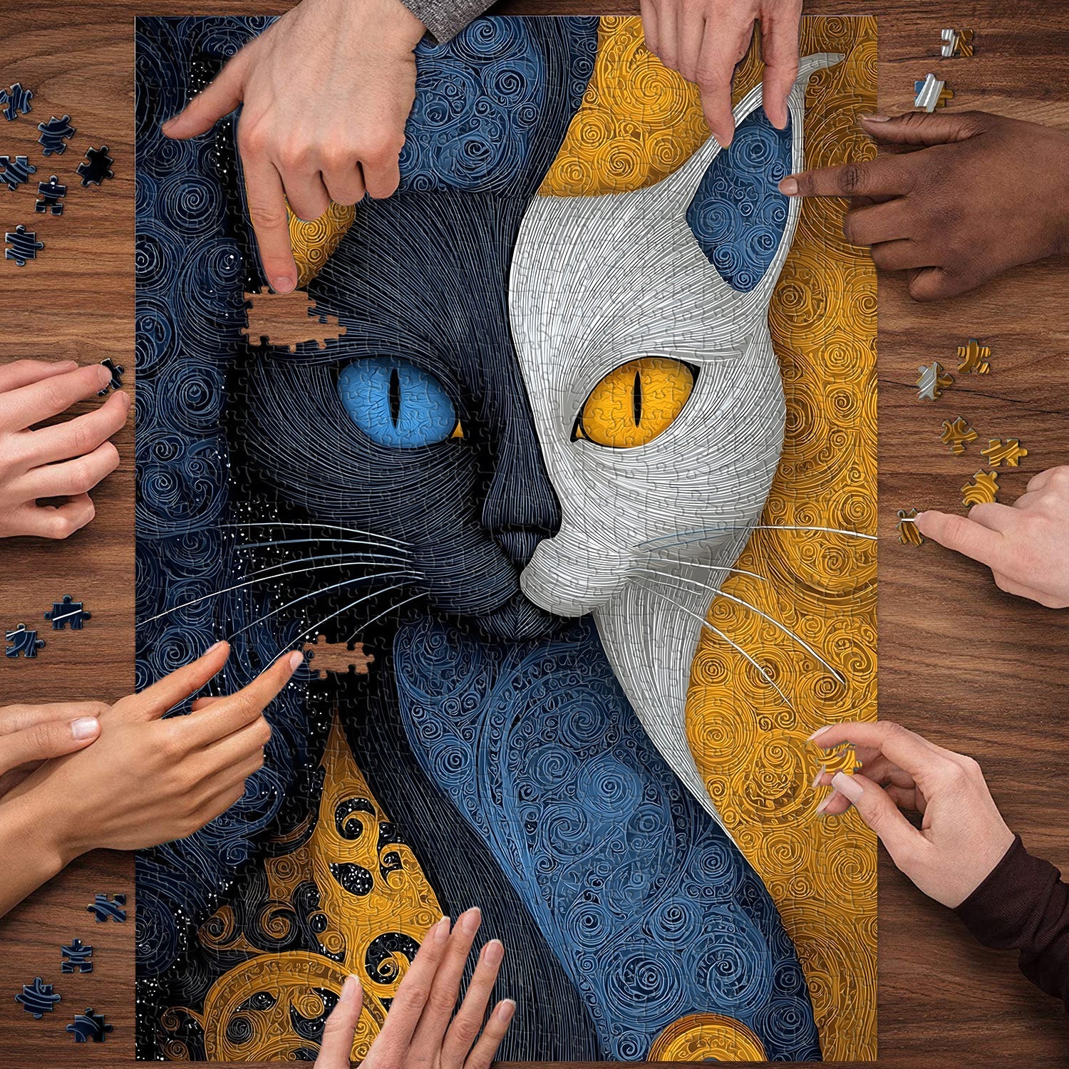 Blue Gold Gaze Jigsaw Puzzle 1000 Pieces